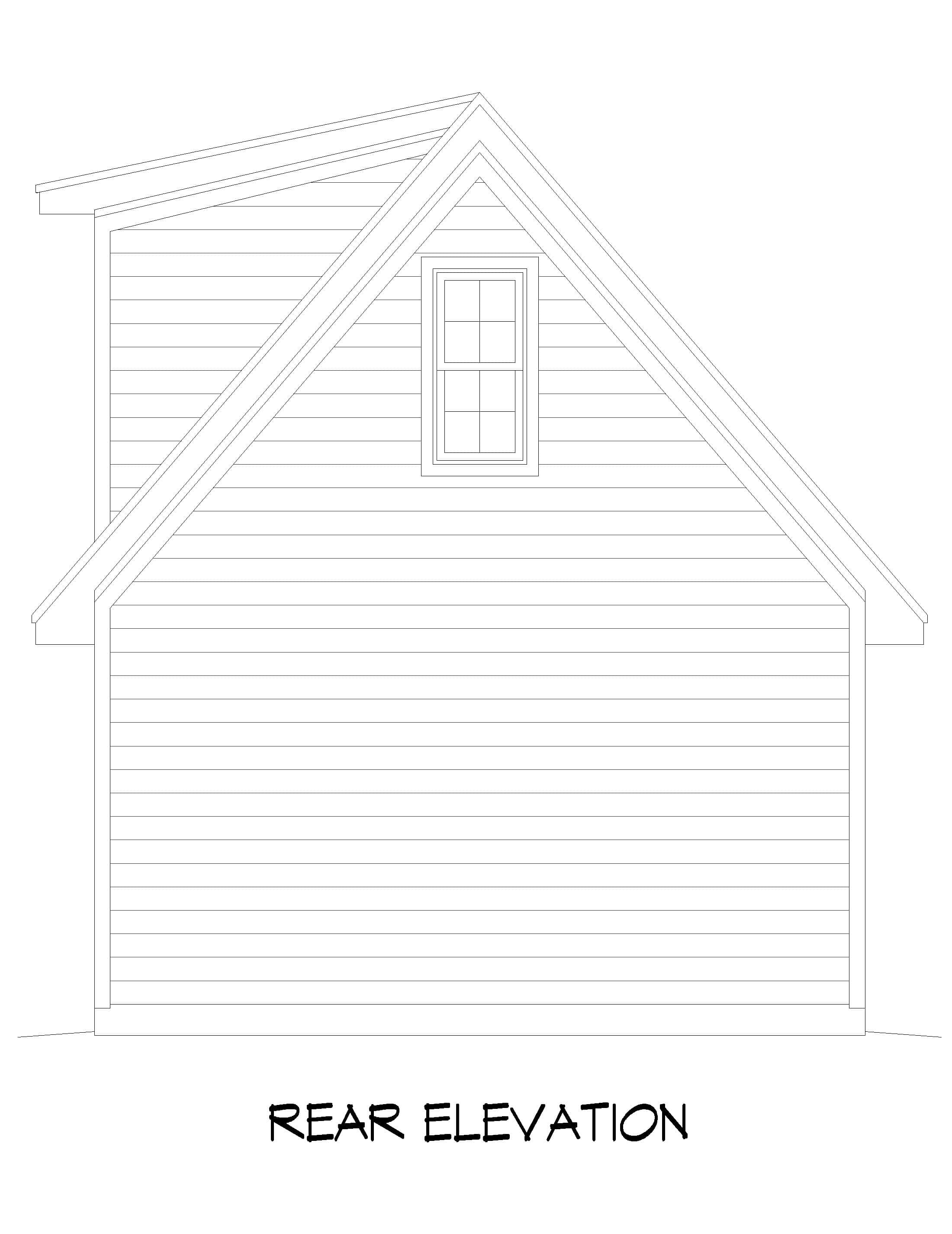 Home Plan Rear Elevation of this 0-Bedroom,935 Sq Ft Plan -196-1865