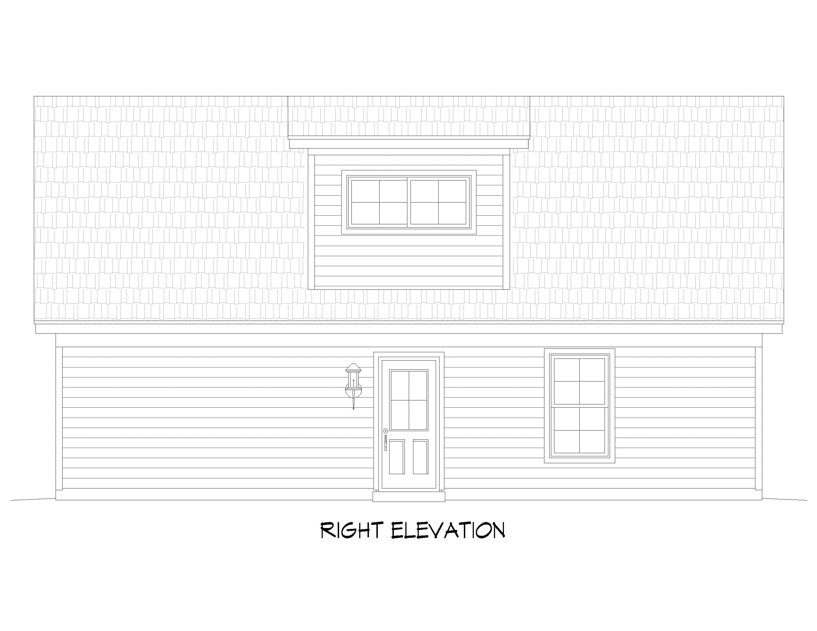 Home Plan Right Elevation of this 0-Bedroom,935 Sq Ft Plan -196-1865