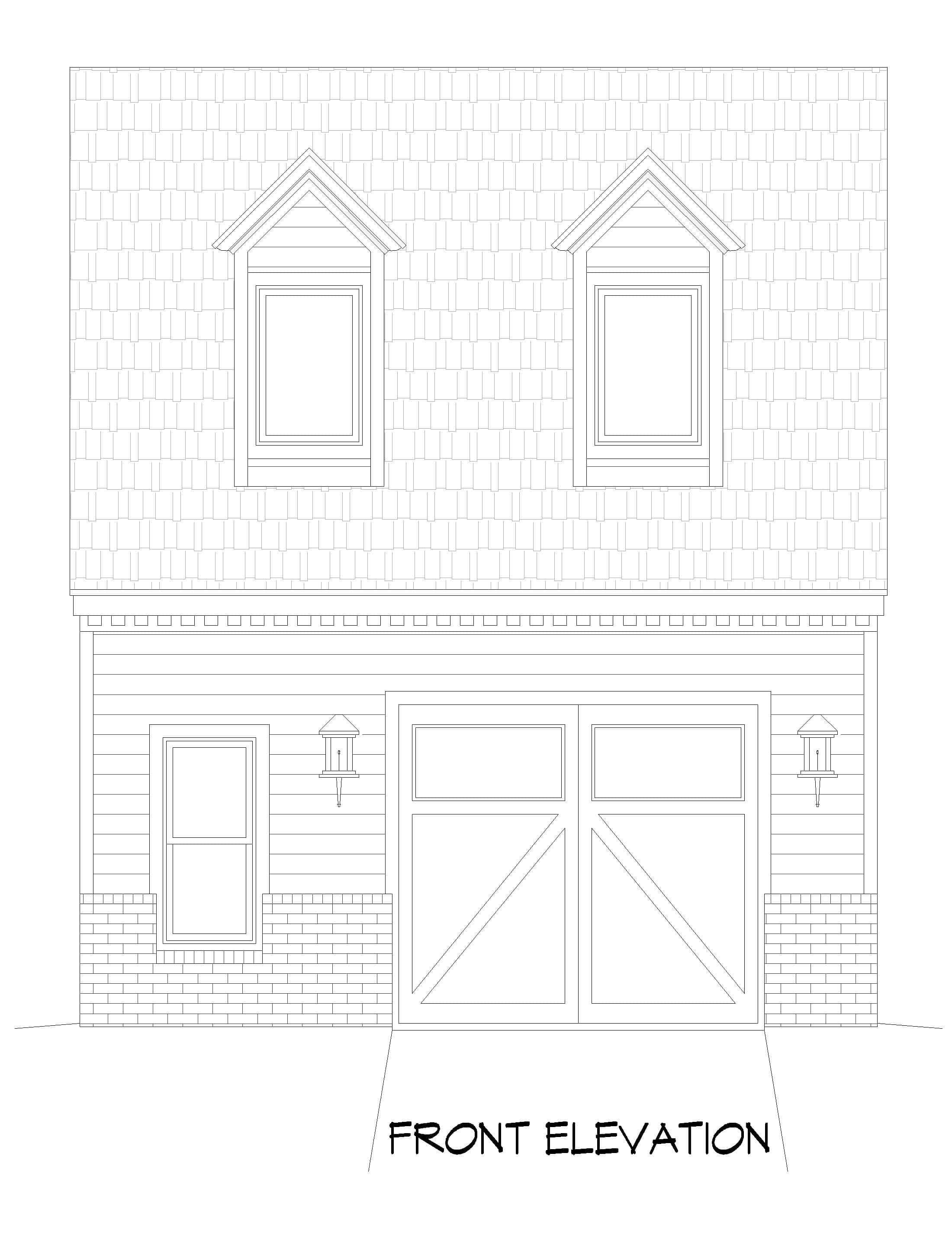 Home Plan Front Elevation of this 0-Bedroom,965 Sq Ft Plan -196-1866