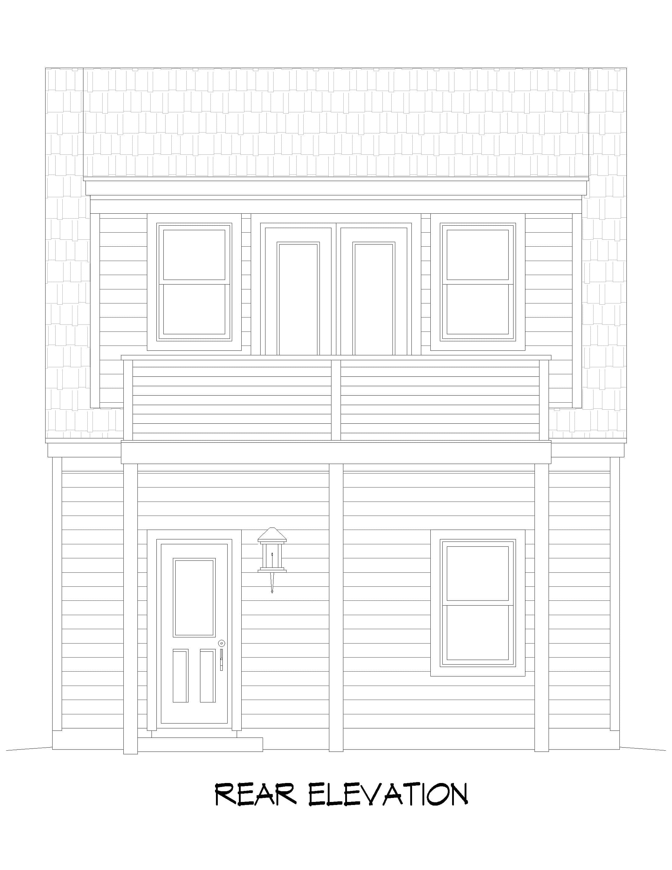 Home Plan Rear Elevation of this 0-Bedroom,965 Sq Ft Plan -196-1866