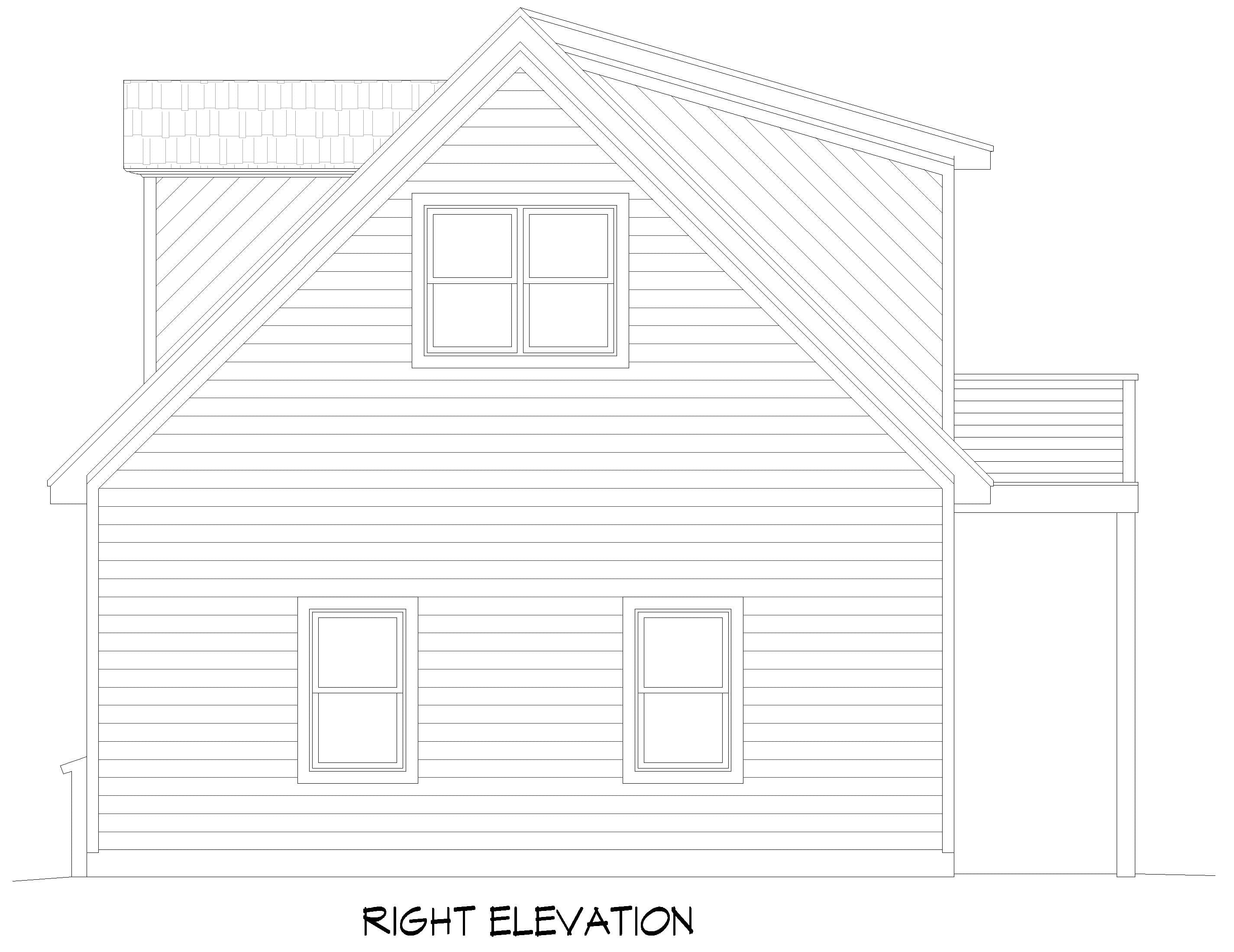 Home Plan Right Elevation of this 0-Bedroom,965 Sq Ft Plan -196-1866