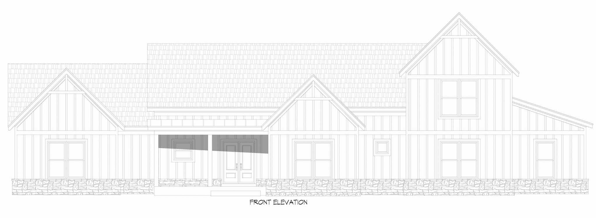 Home Plan Front Elevation of this 4-Bedroom,3136 Sq Ft Plan -196-1867