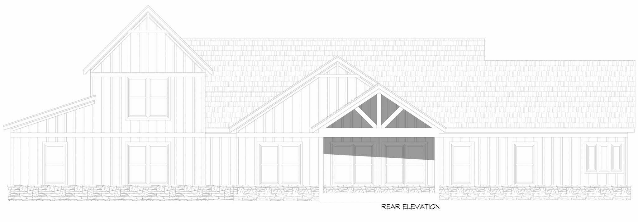 Home Plan Rear Elevation of this 4-Bedroom,3136 Sq Ft Plan -196-1867