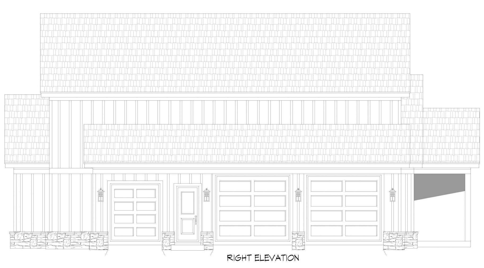 Home Plan Right Elevation of this 4-Bedroom,3136 Sq Ft Plan -196-1867