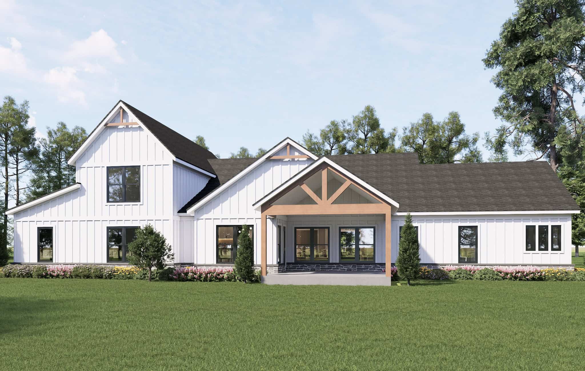 Rear View of this 4-Bedroom,3136 Sq Ft Plan -196-1867