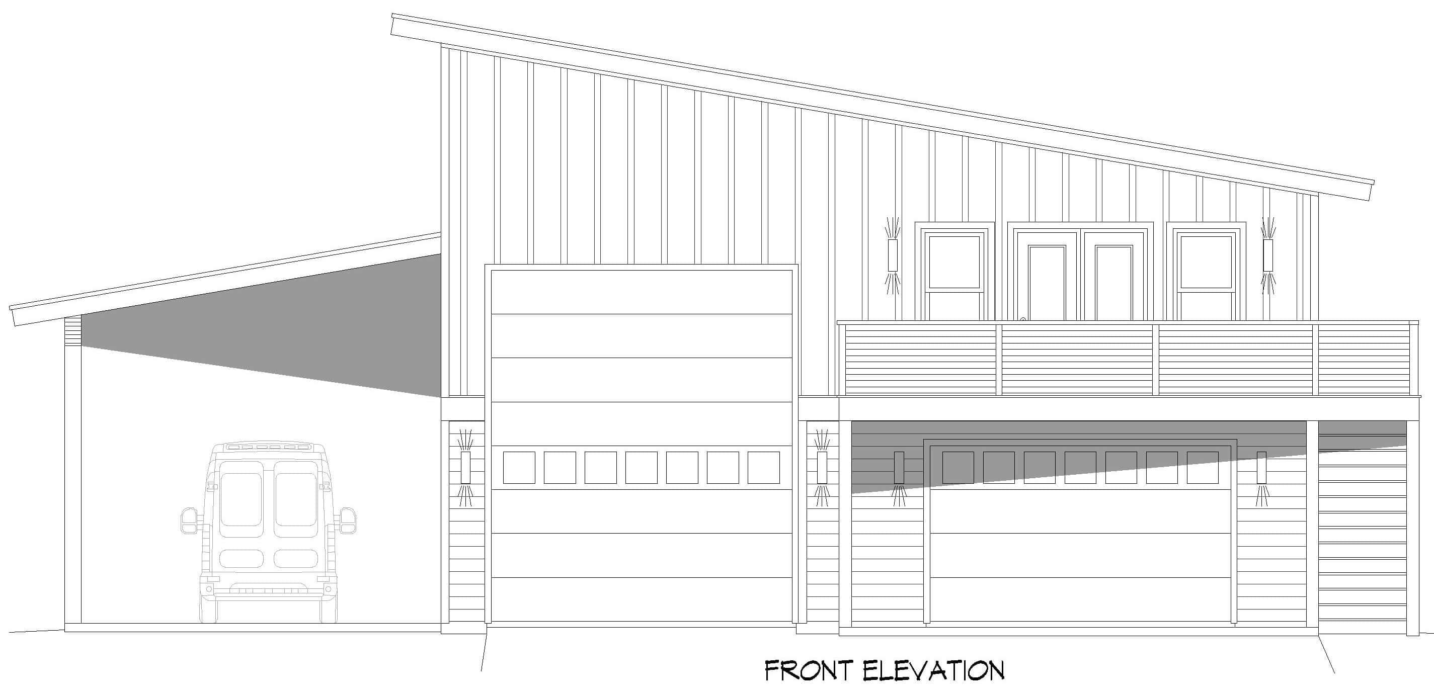 Home Plan Front Elevation of this 2-Bedroom,784 Sq Ft Plan -196-1868