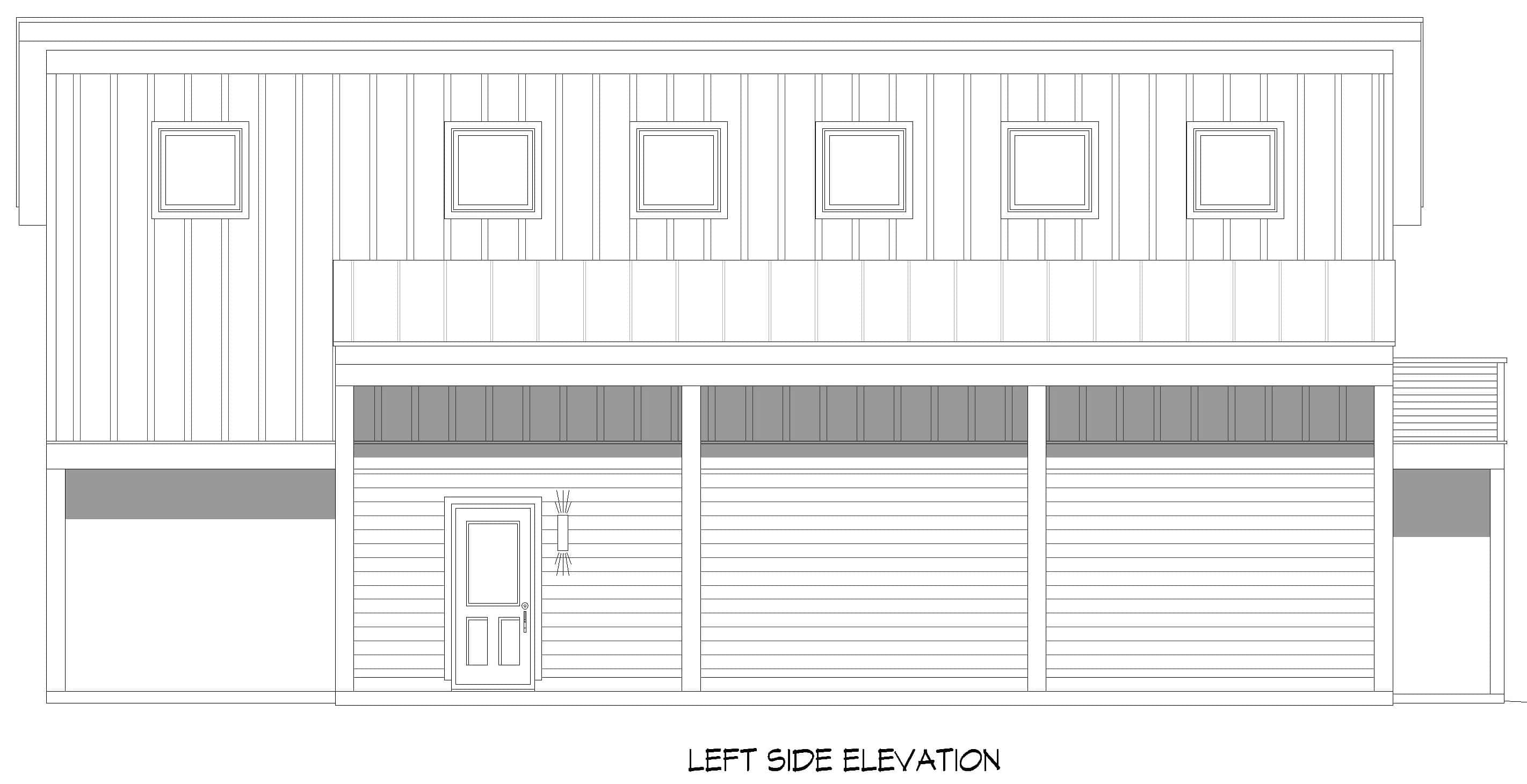 Home Plan Left Elevation of this 2-Bedroom,784 Sq Ft Plan -196-1868