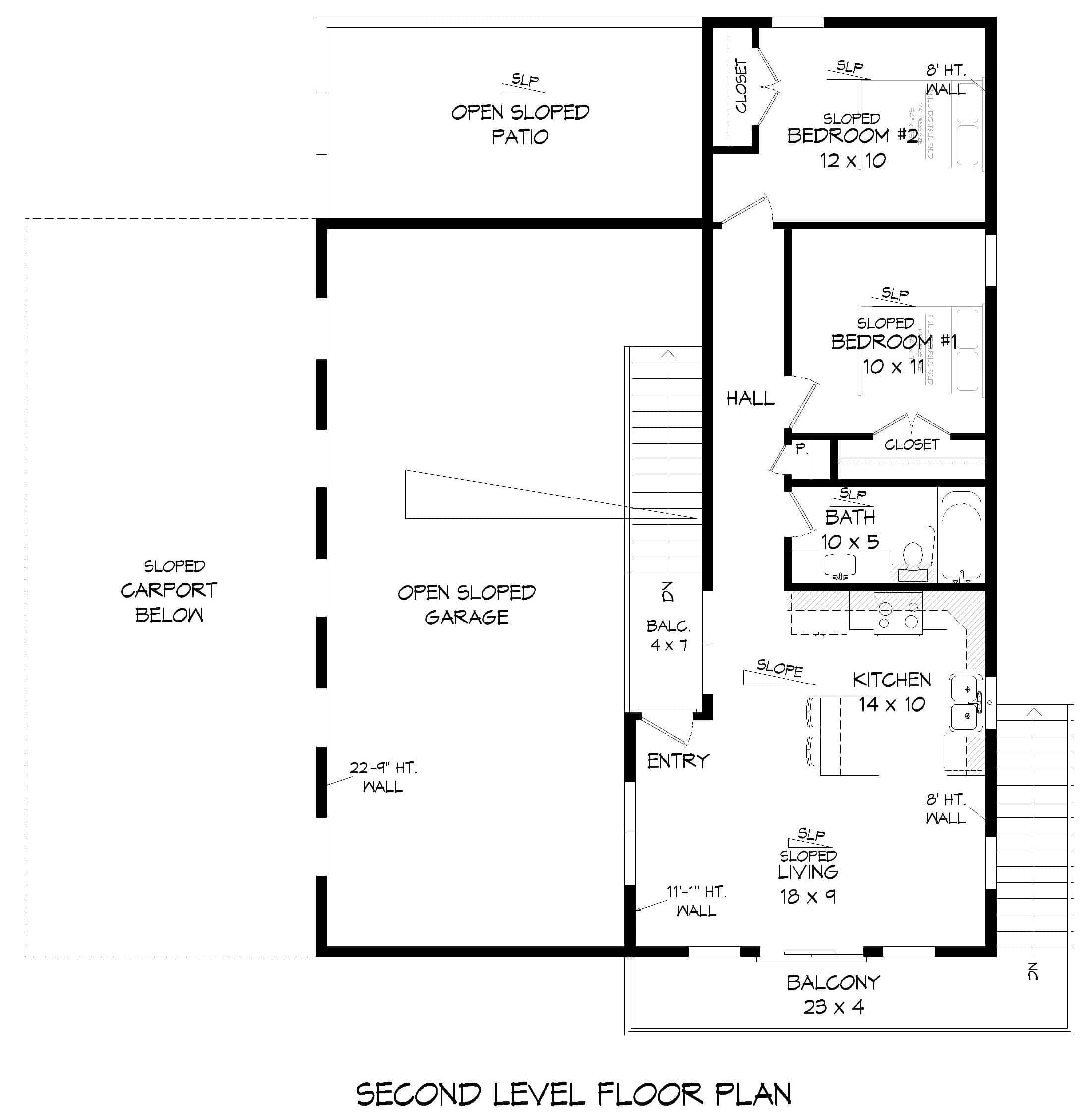 Main Level of Traditional Plan #196-1868