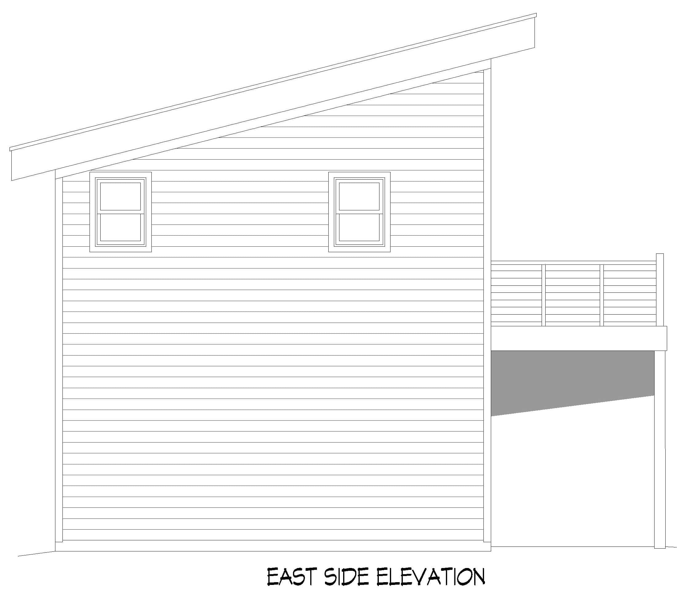 Home Plan Left Elevation of this 1-Bedroom,1 Sq Ft Plan -196-1869