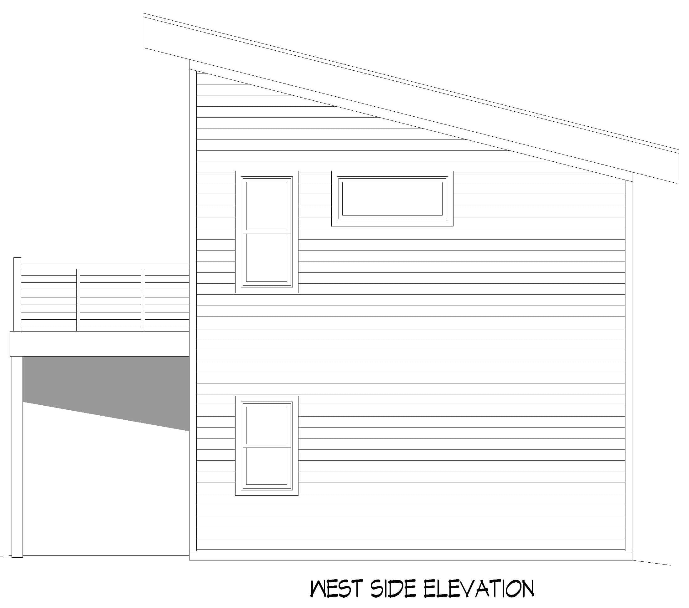 Home Plan Right Elevation of this 1-Bedroom,1 Sq Ft Plan -196-1869