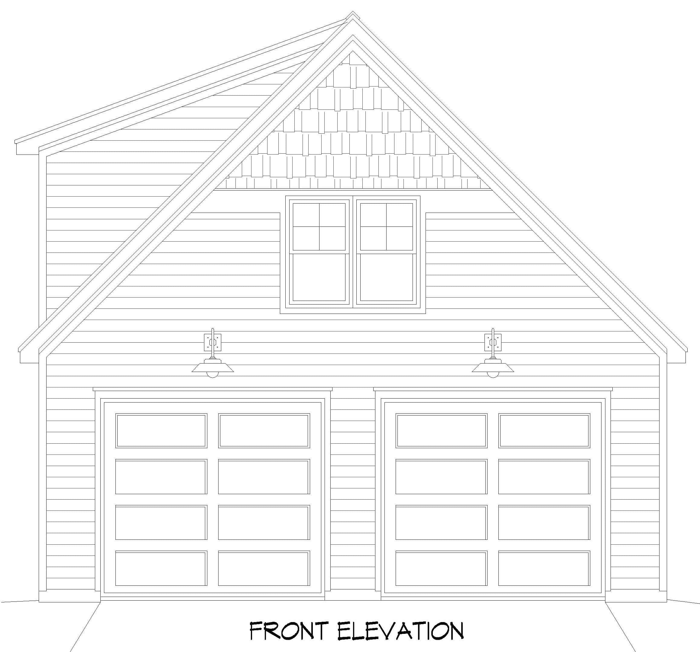 Home Plan Front Elevation of this 1-Bedroom,810 Sq Ft Plan -196-1870