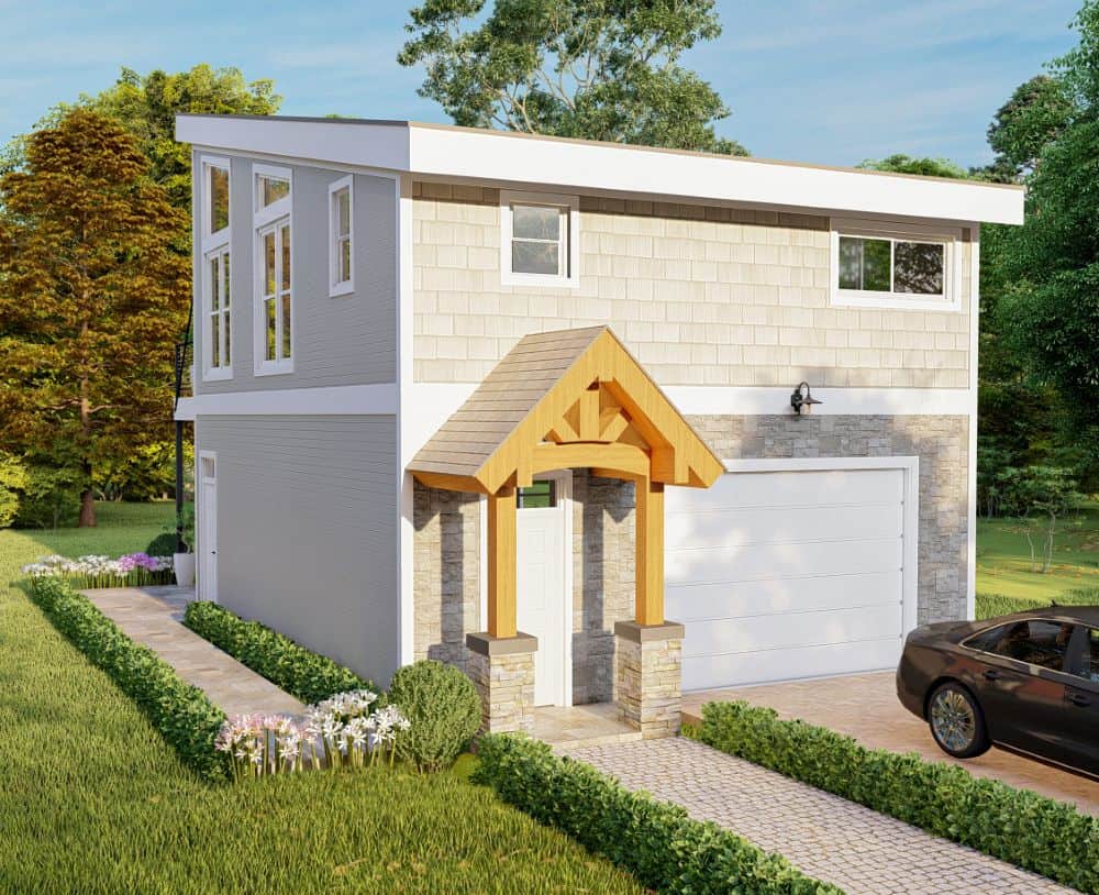 Rear View of this 1-Bedroom,847 Sq Ft Plan -196-1871