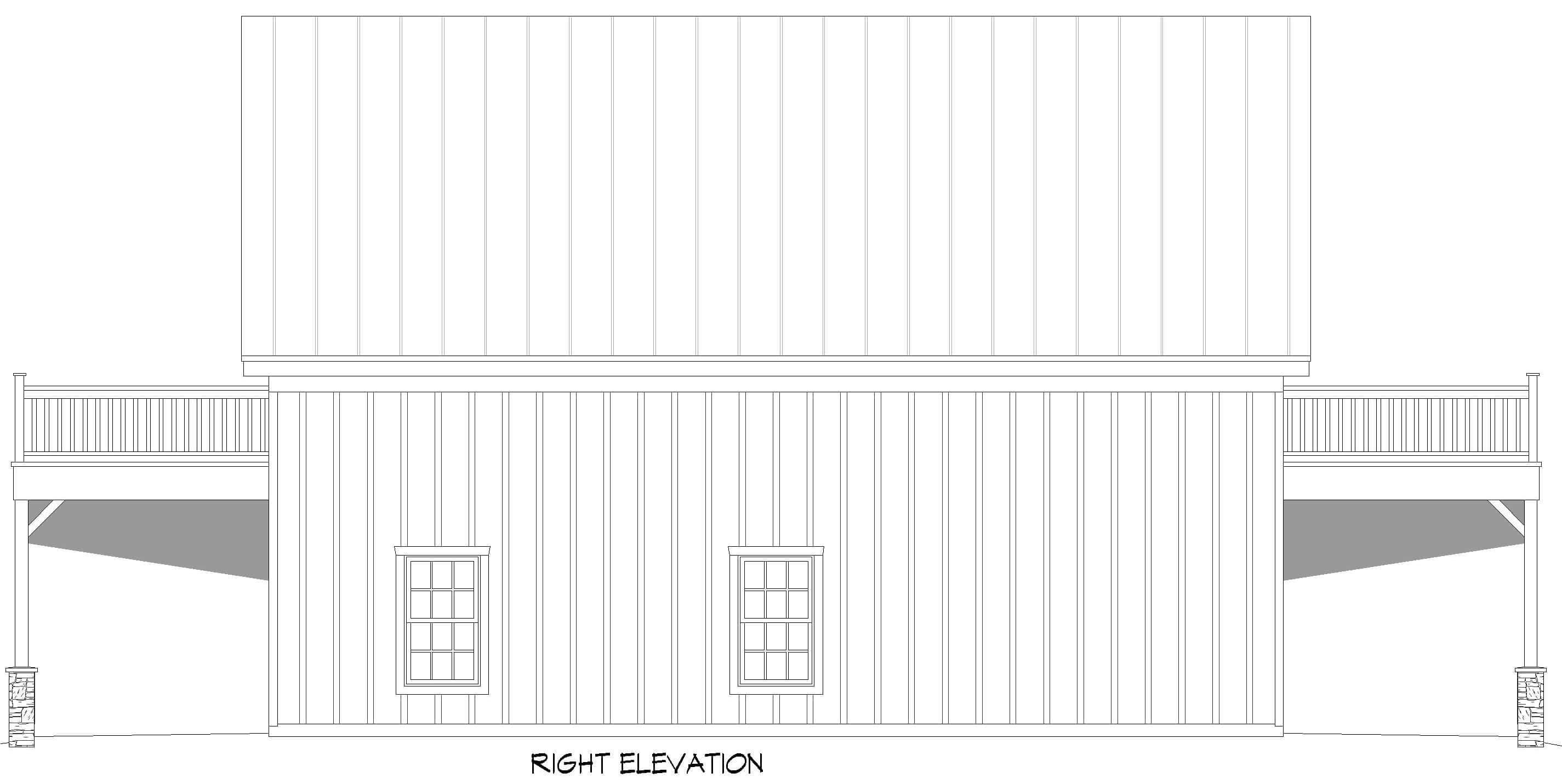 Home Plan Right Elevation of this 1-Bedroom,1230 Sq Ft Plan -196-1872