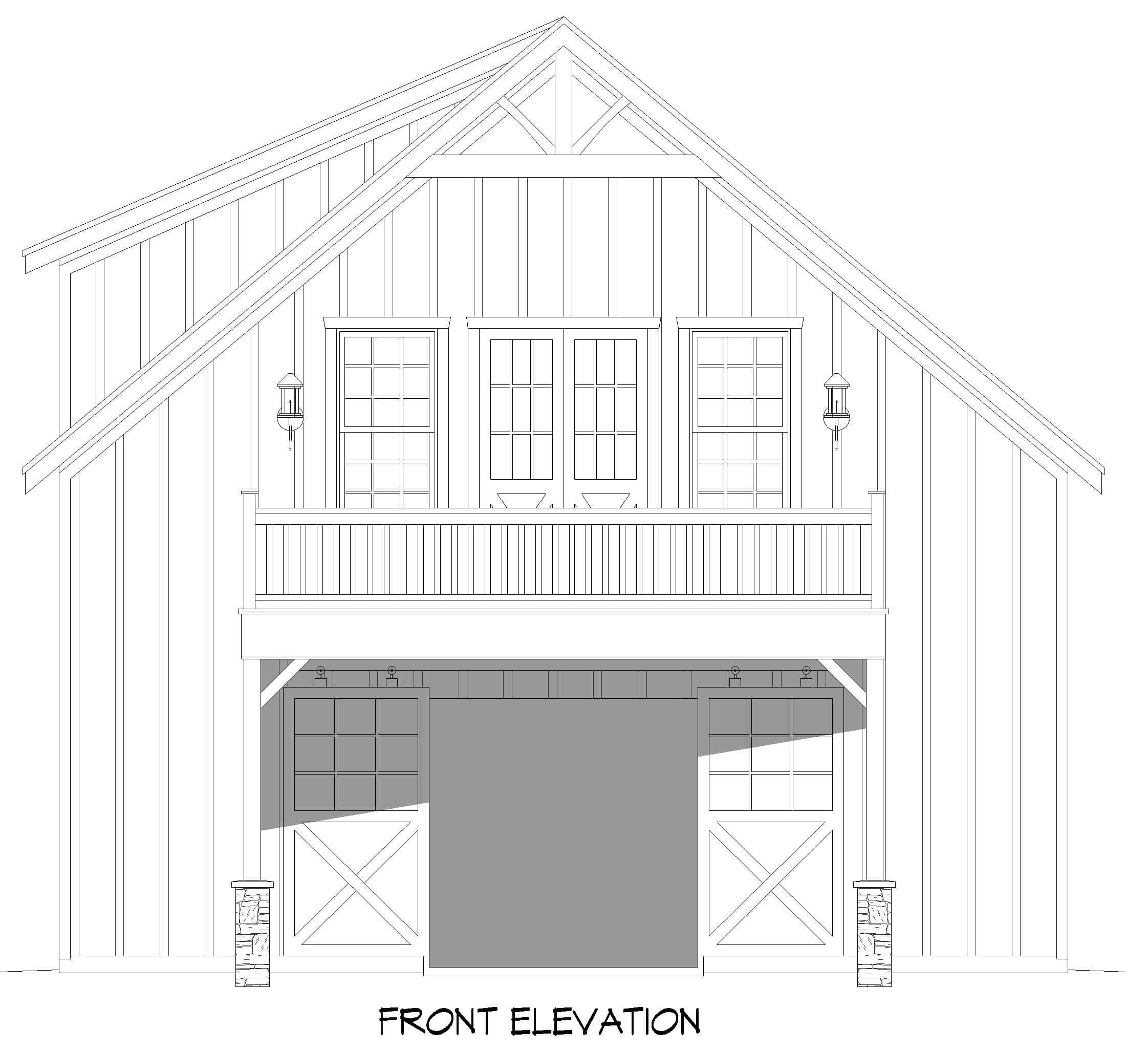 Home Plan Front Elevation of this 1-Bedroom,1230 Sq Ft Plan -196-1872