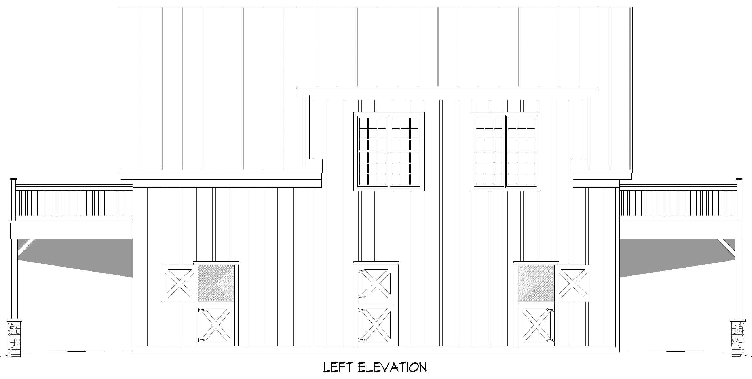 Home Plan Left Elevation of this 1-Bedroom,1230 Sq Ft Plan -196-1872