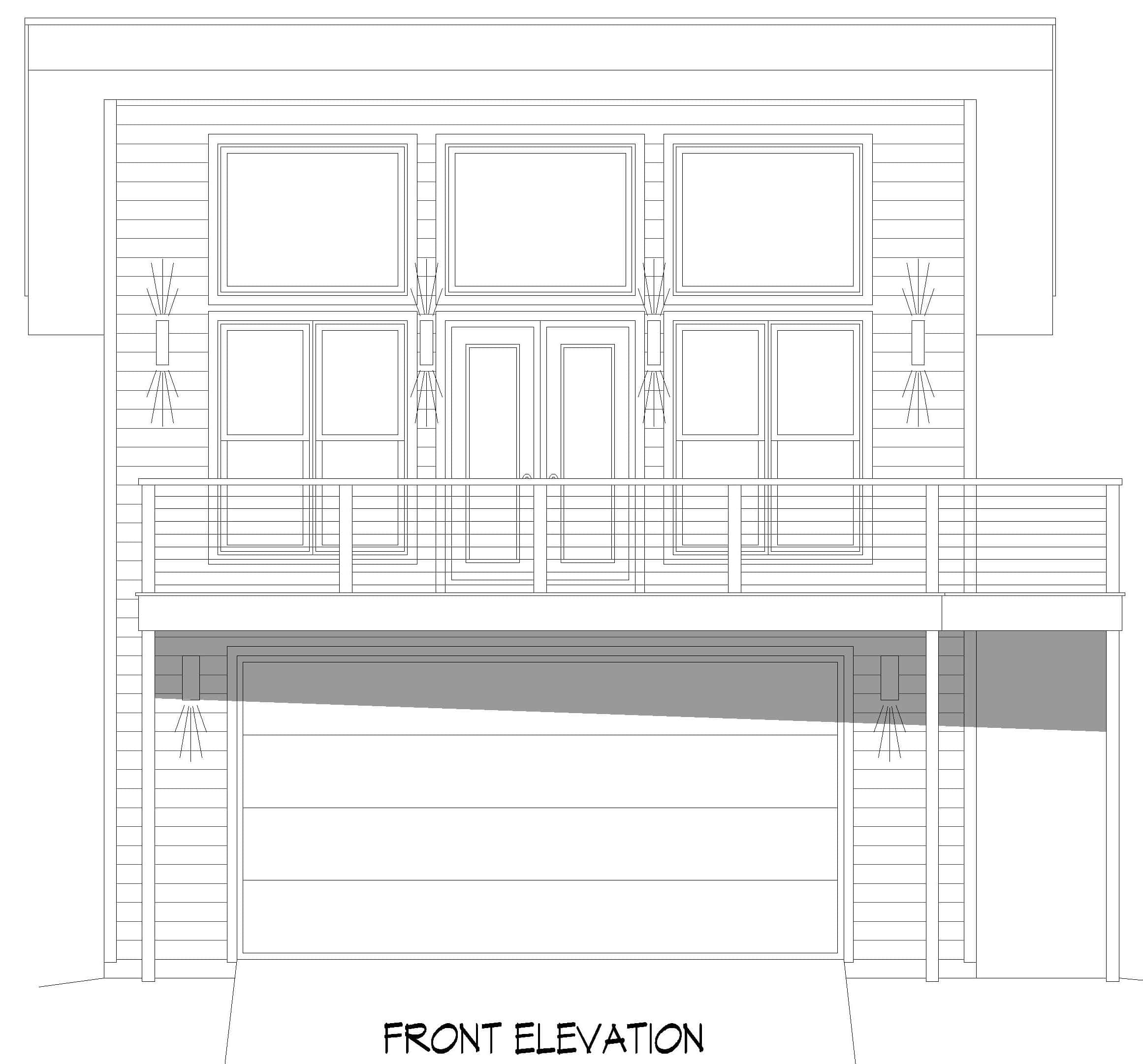 Home Plan Front Elevation of this 3-Bedroom,870 Sq Ft Plan -196-1873