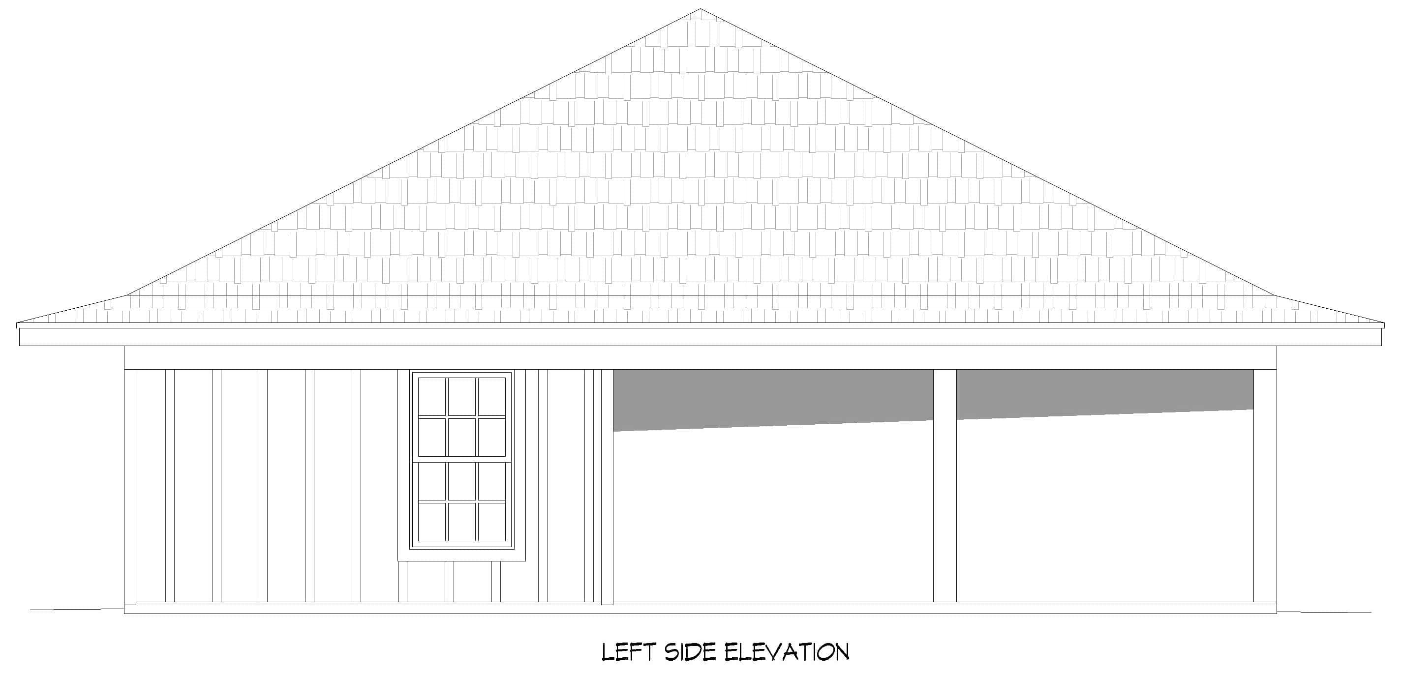Home Plan Left Elevation of this 0-Bedroom,1 Sq Ft Plan -196-1875