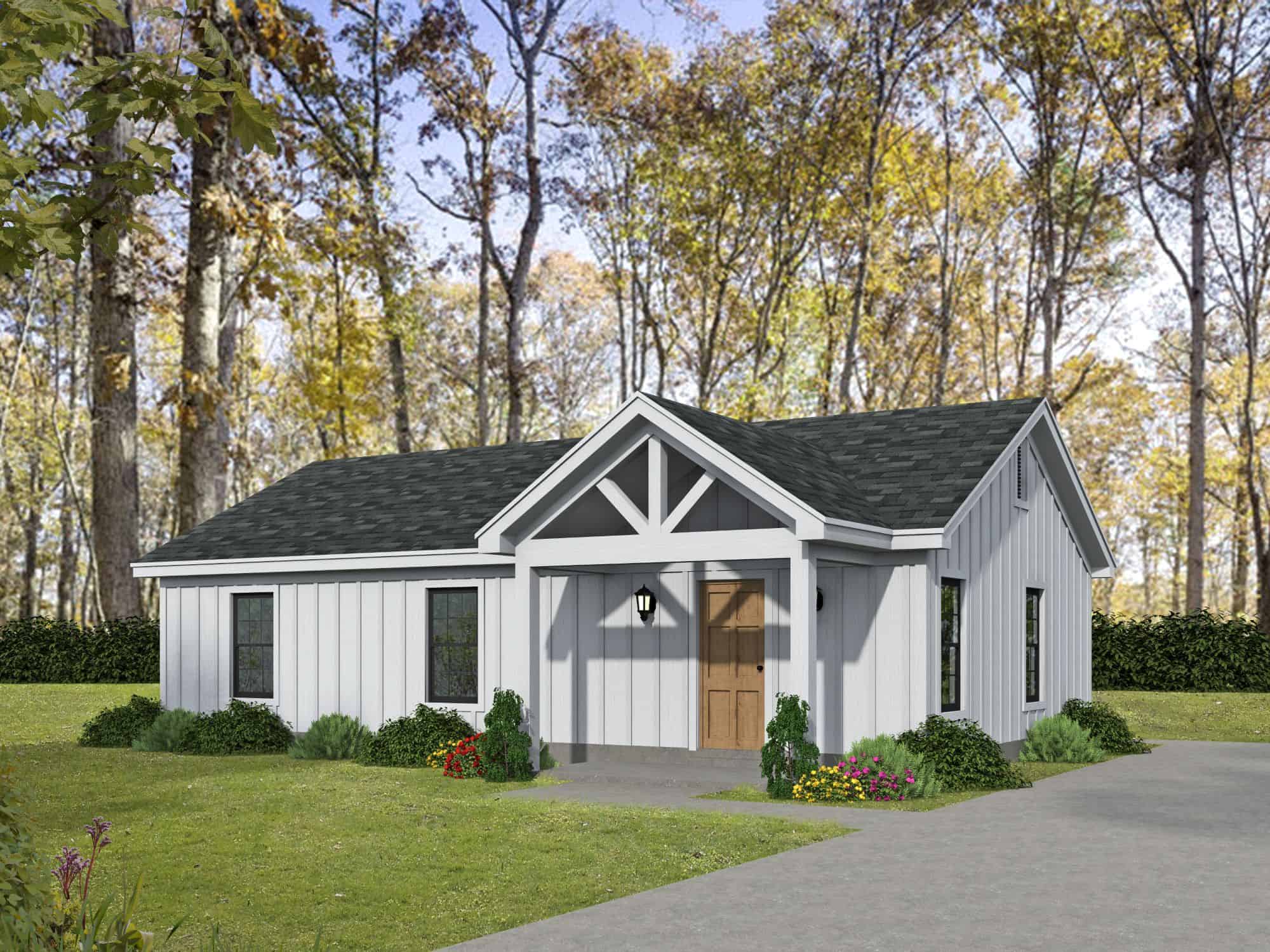 Rear View of this 0-Bedroom,1 Sq Ft Plan -196-1875