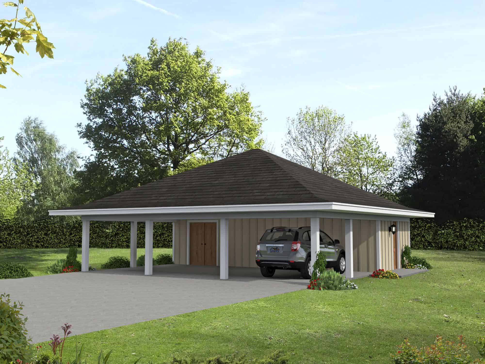 Front elevation of Garage home (ThePlanCollection: House Plan #196-1875)