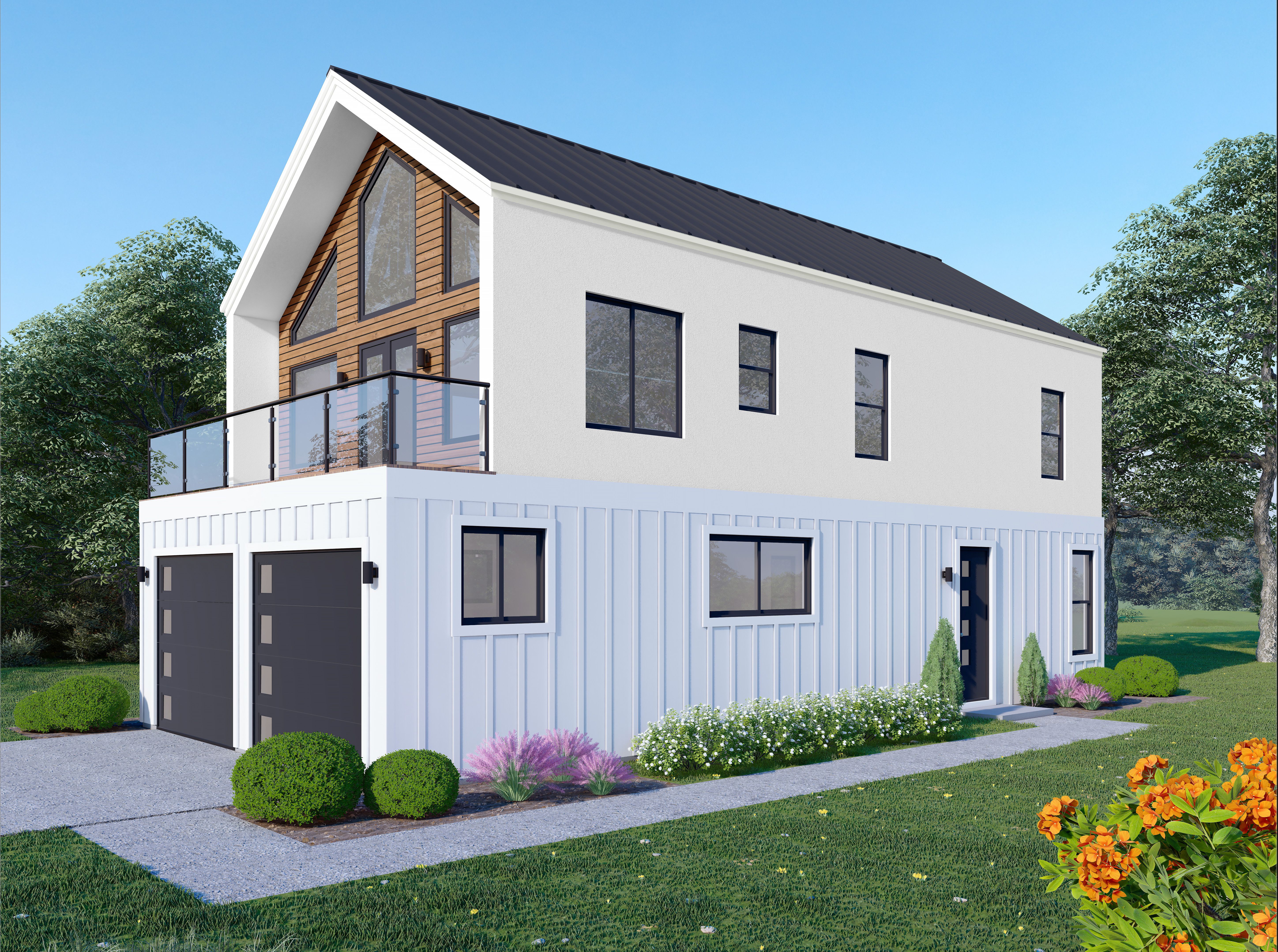 Right Side View of this 2-Bedroom,1515 Sq Ft Plan -196-1876