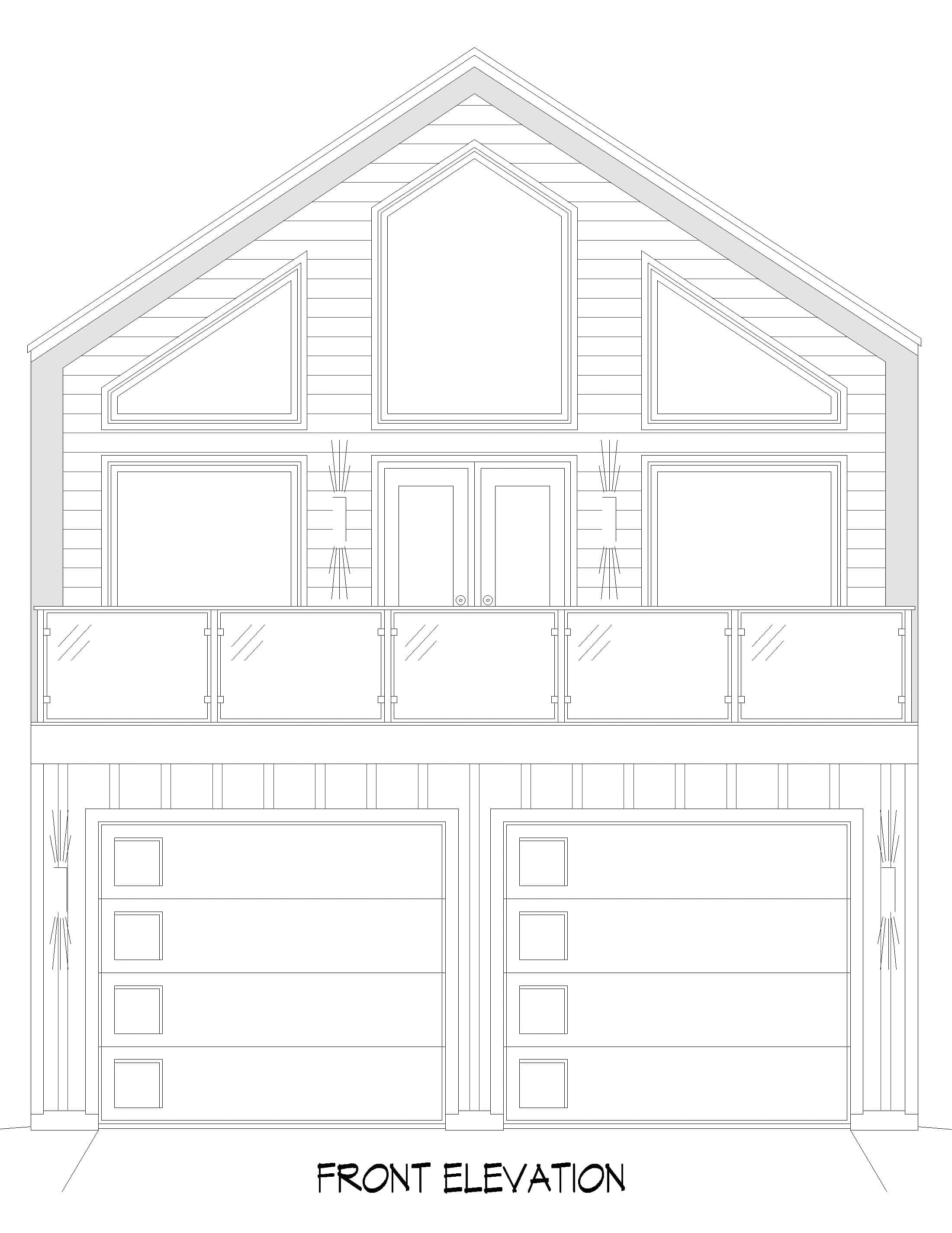 Home Plan Front Elevation of this 2-Bedroom,1515 Sq Ft Plan -196-1876