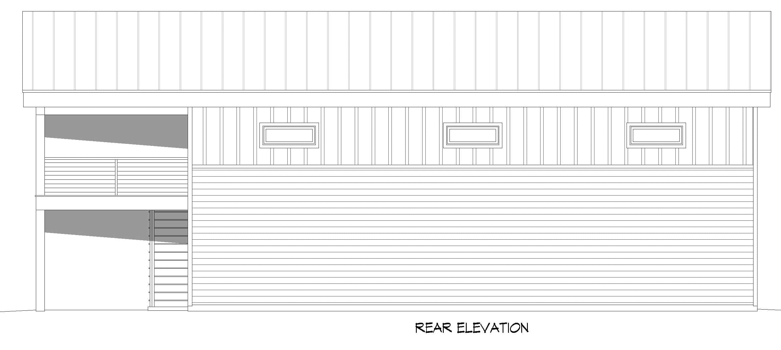 Home Plan Rear Elevation of this 0-Bedroom,1 Sq Ft Plan -196-1877