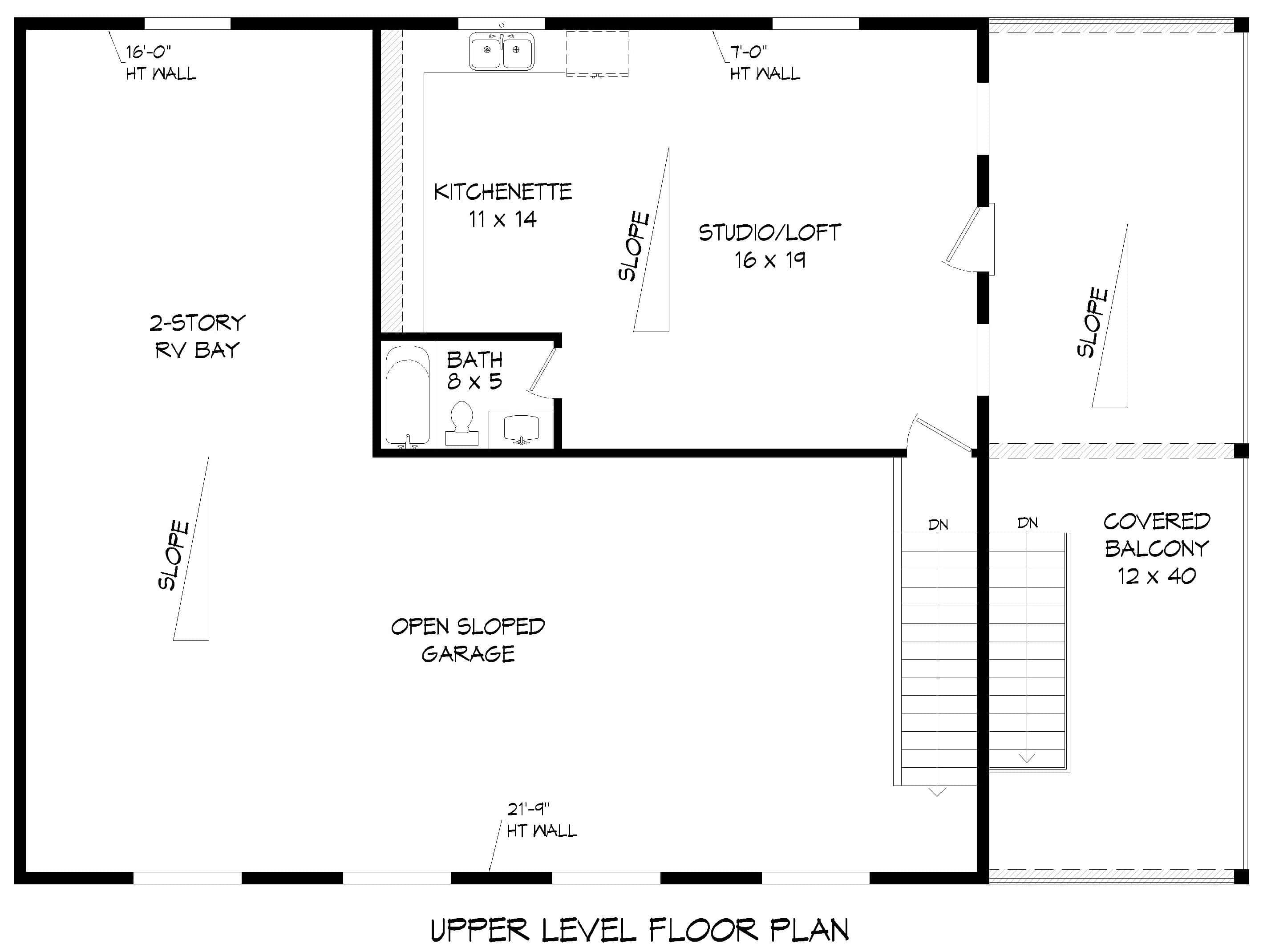 Main Level of Garage Plan #196-1877