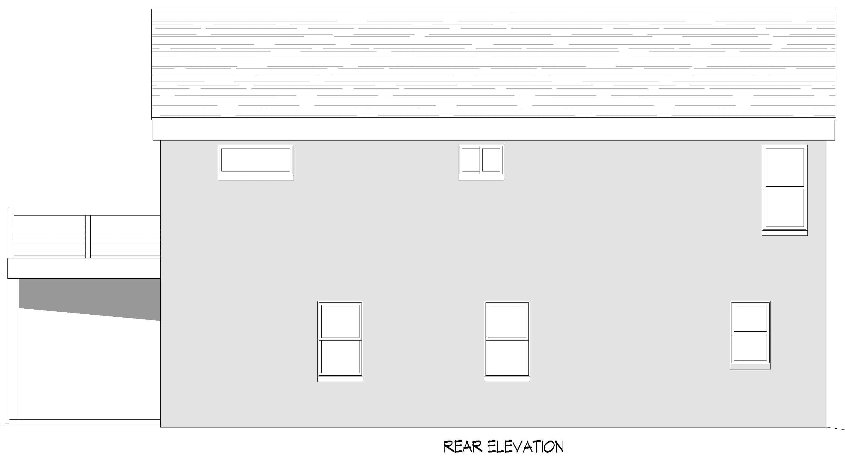 Home Plan Rear Elevation of this 3-Bedroom,2056 Sq Ft Plan -196-1880