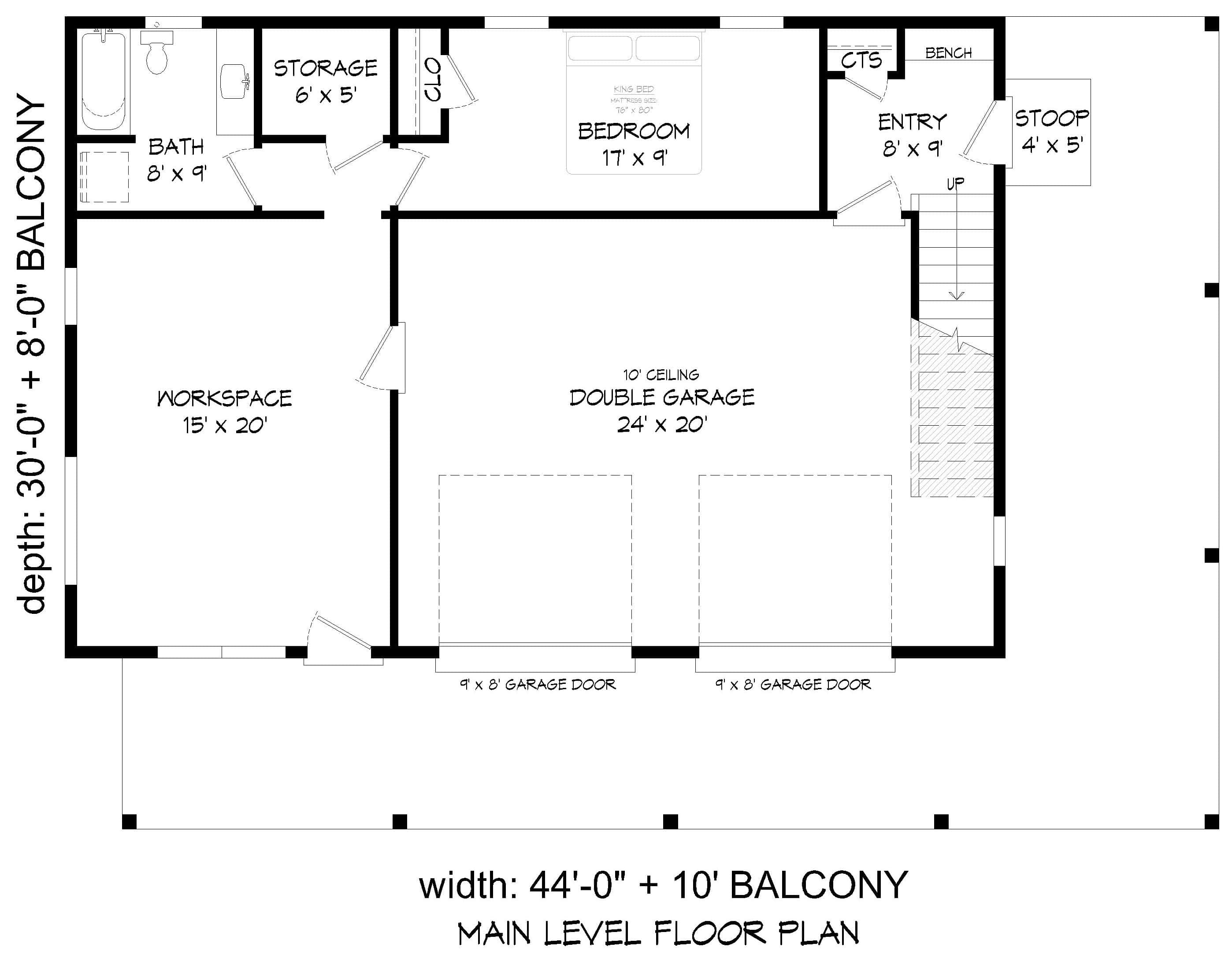 Main Level of Beachfront Plan #196-1880
