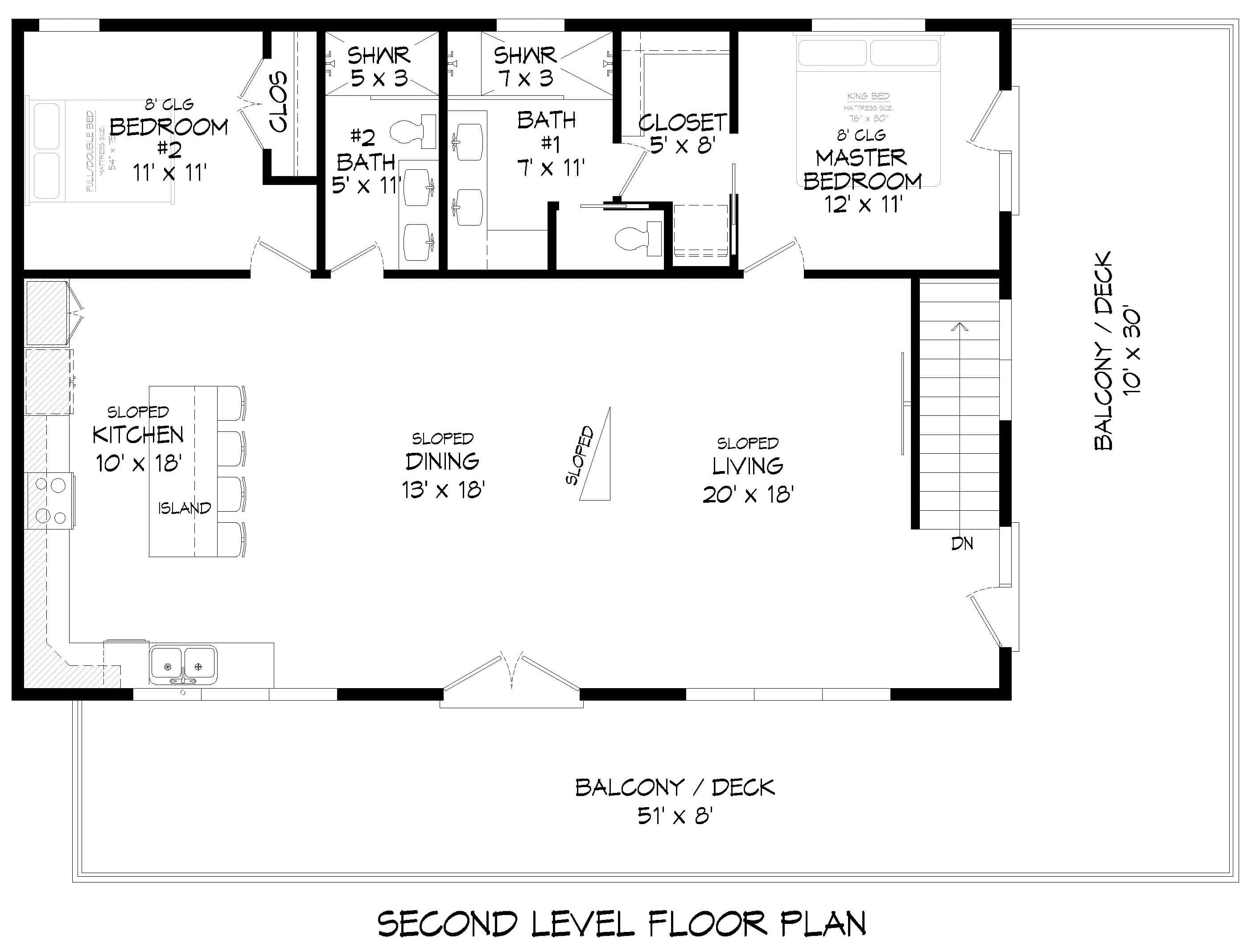 Upper Level of Beachfront Plan #196-1880