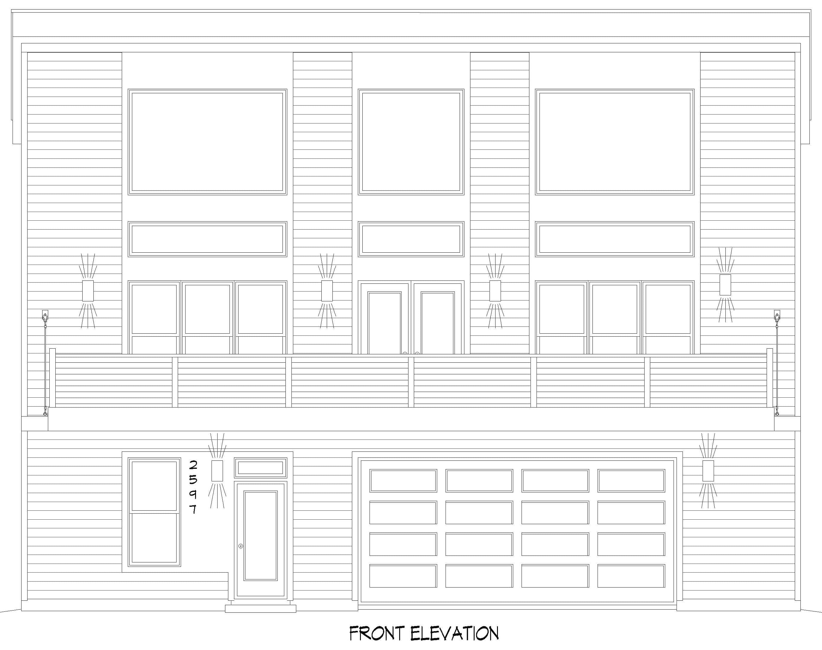 Home Plan Front Elevation of this 3-Bedroom,2562 Sq Ft Plan -196-1881