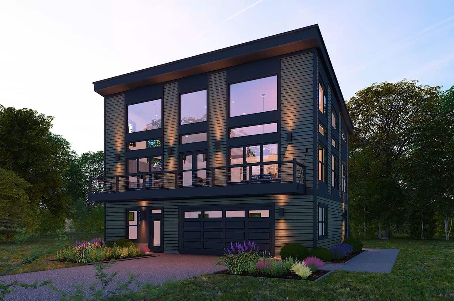 Front View of this 3-Bedroom,2562 Sq Ft Plan -196-1881