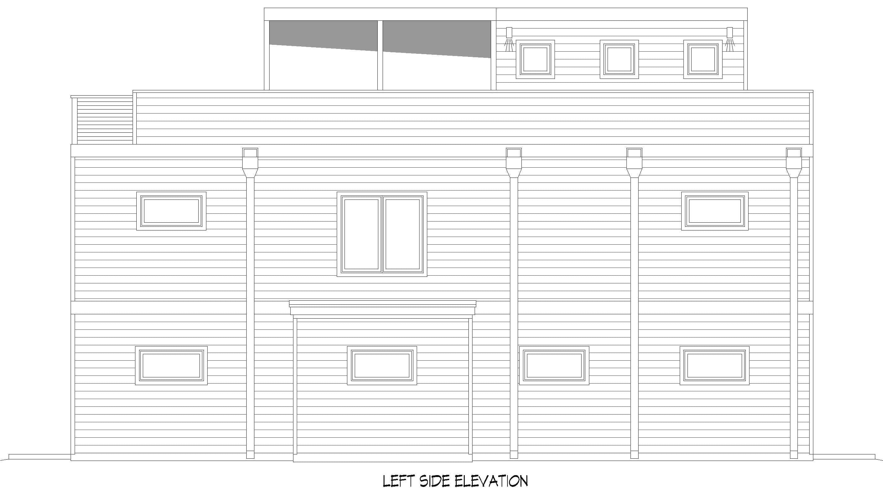 Home Plan Left Elevation of this 4-Bedroom,1682 Sq Ft Plan -196-1882