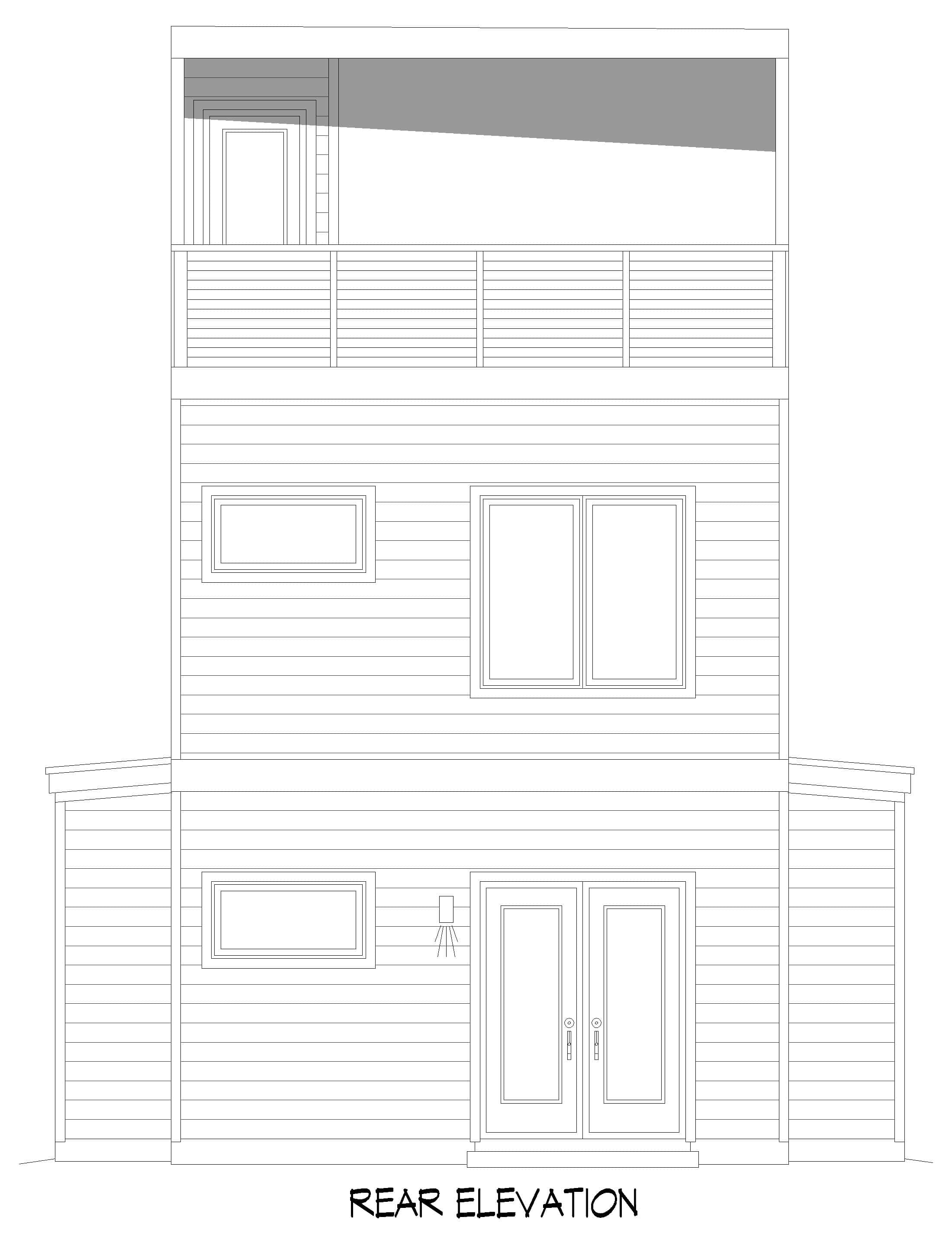 Home Plan Rear Elevation of this 4-Bedroom,1682 Sq Ft Plan -196-1882