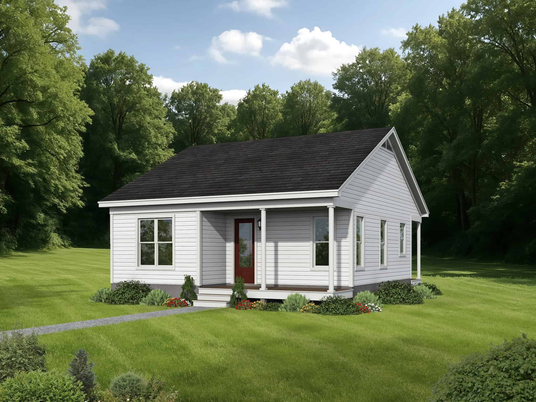 Front View of this 2-Bedroom,941 Sq Ft Plan -196-1883