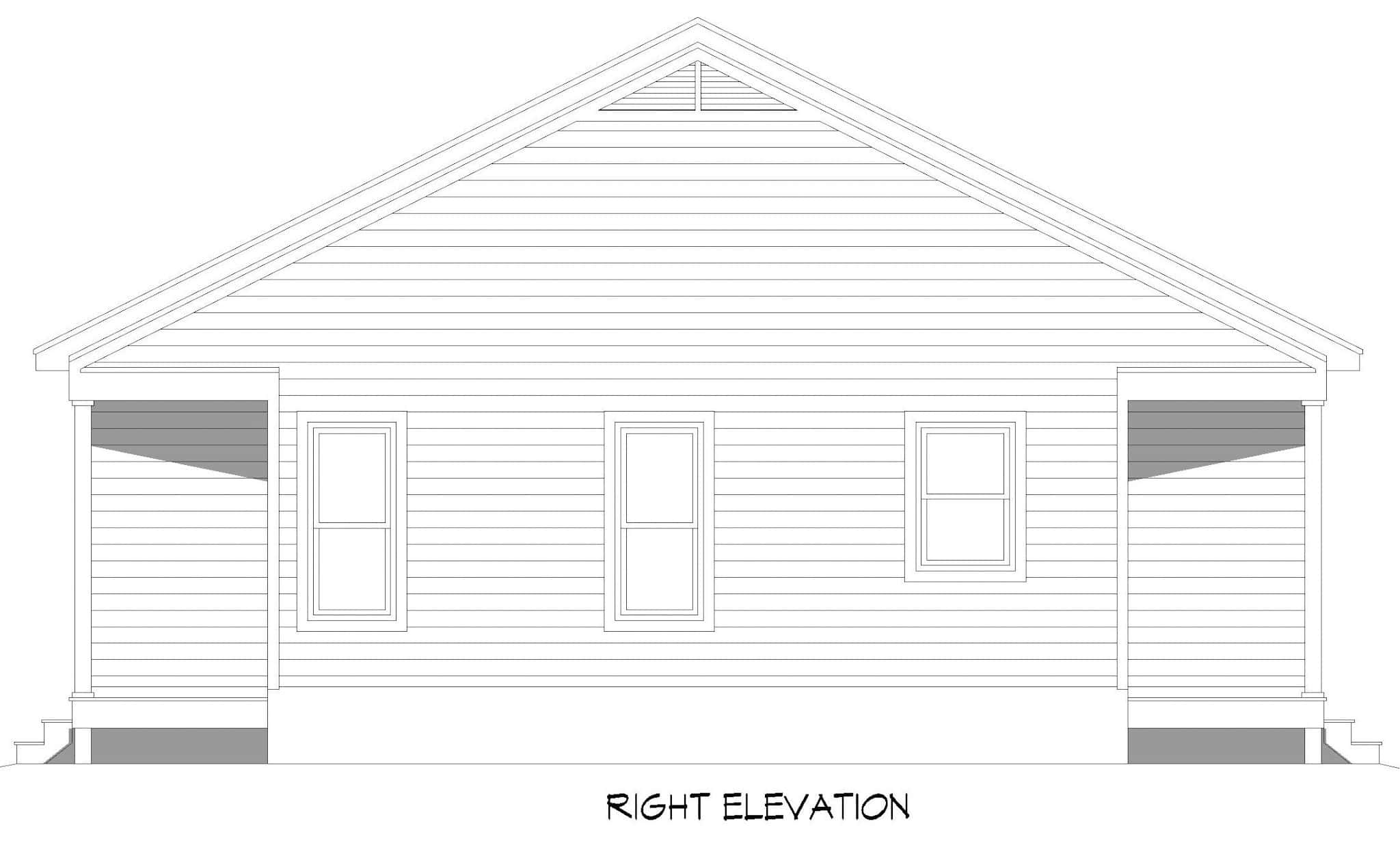 Home Plan Right Elevation of this 2-Bedroom,941 Sq Ft Plan -196-1883