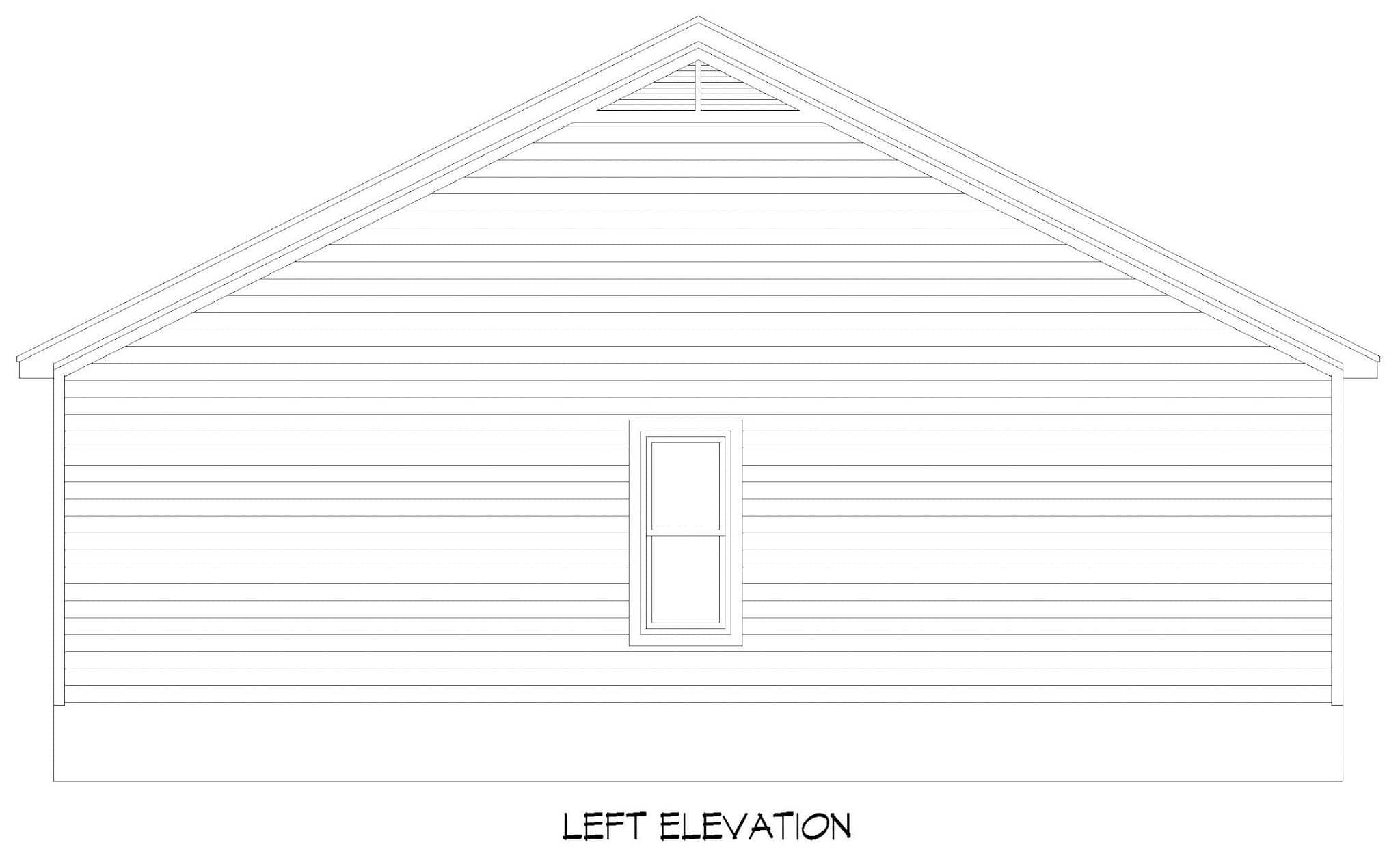 Home Plan Left Elevation of this 2-Bedroom,941 Sq Ft Plan -196-1883