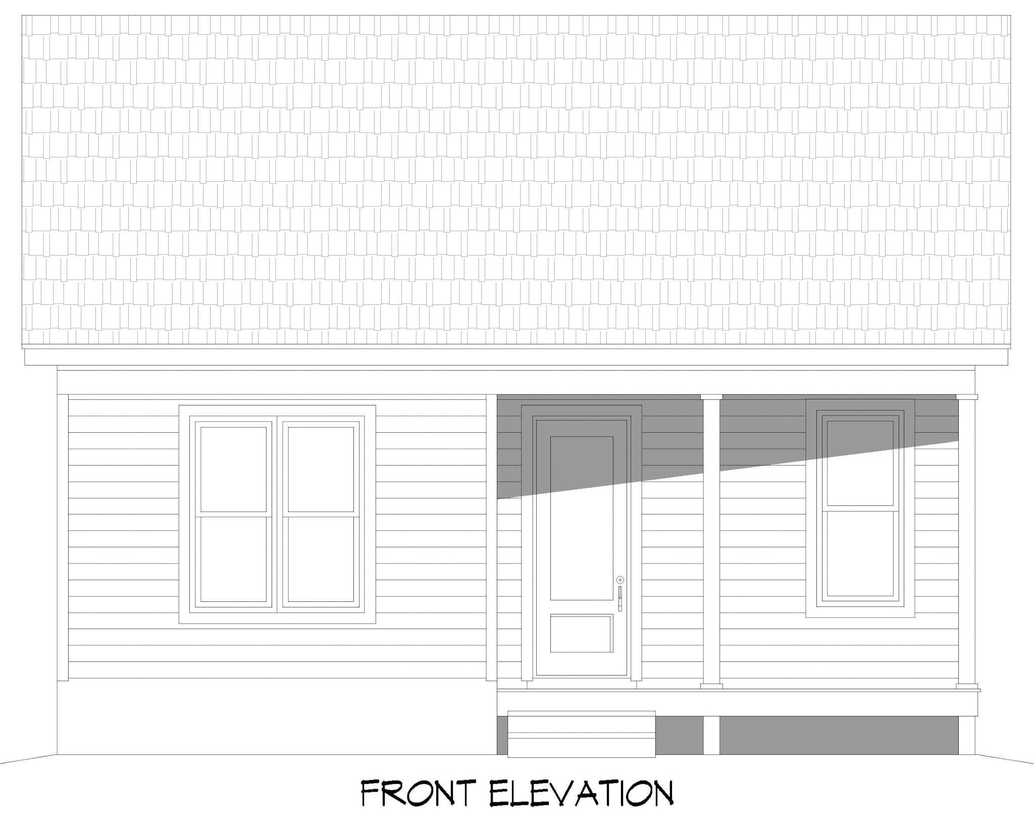 Home Plan Front Elevation of this 2-Bedroom,941 Sq Ft Plan -196-1883