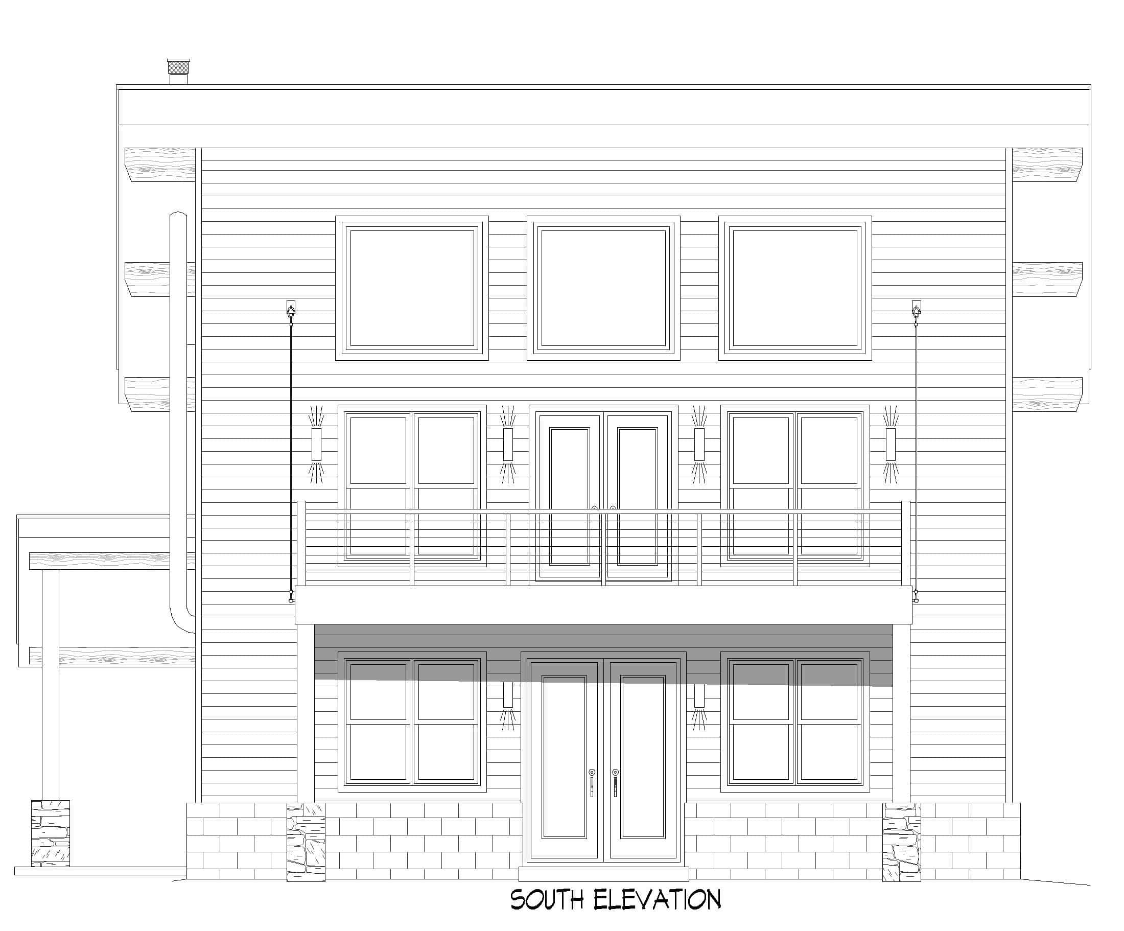 Home Plan Front Elevation of this 4-Bedroom,2184 Sq Ft Plan -196-1885