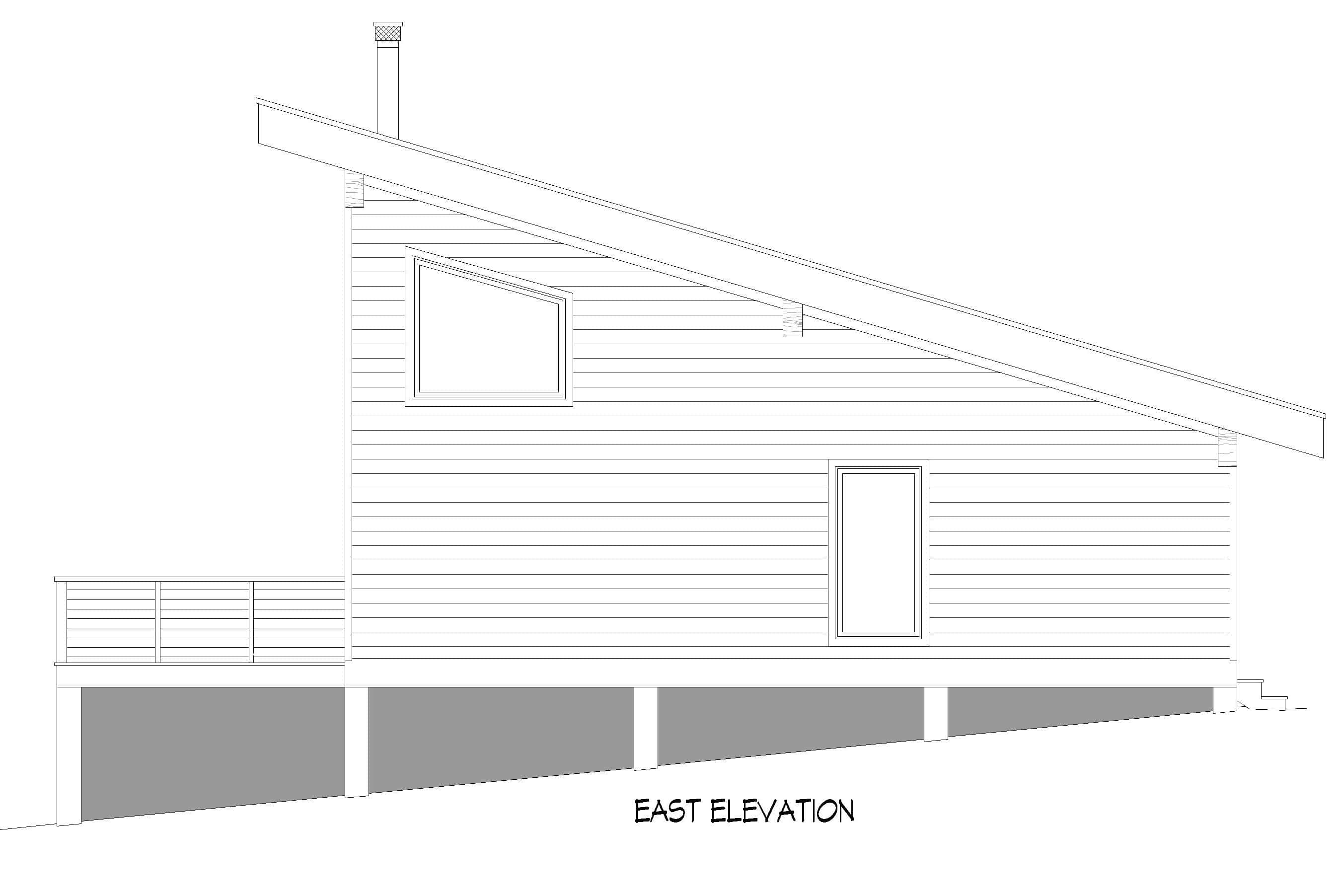 Home Plan Right Elevation of this 2-Bedroom,1308 Sq Ft Plan -196-1886