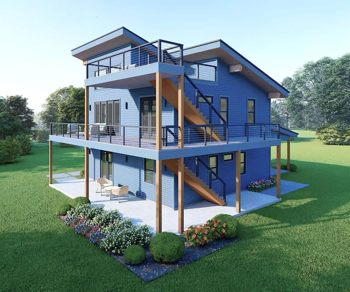 Right Side View of this 3-Bedroom,2176 Sq Ft Plan -196-1887