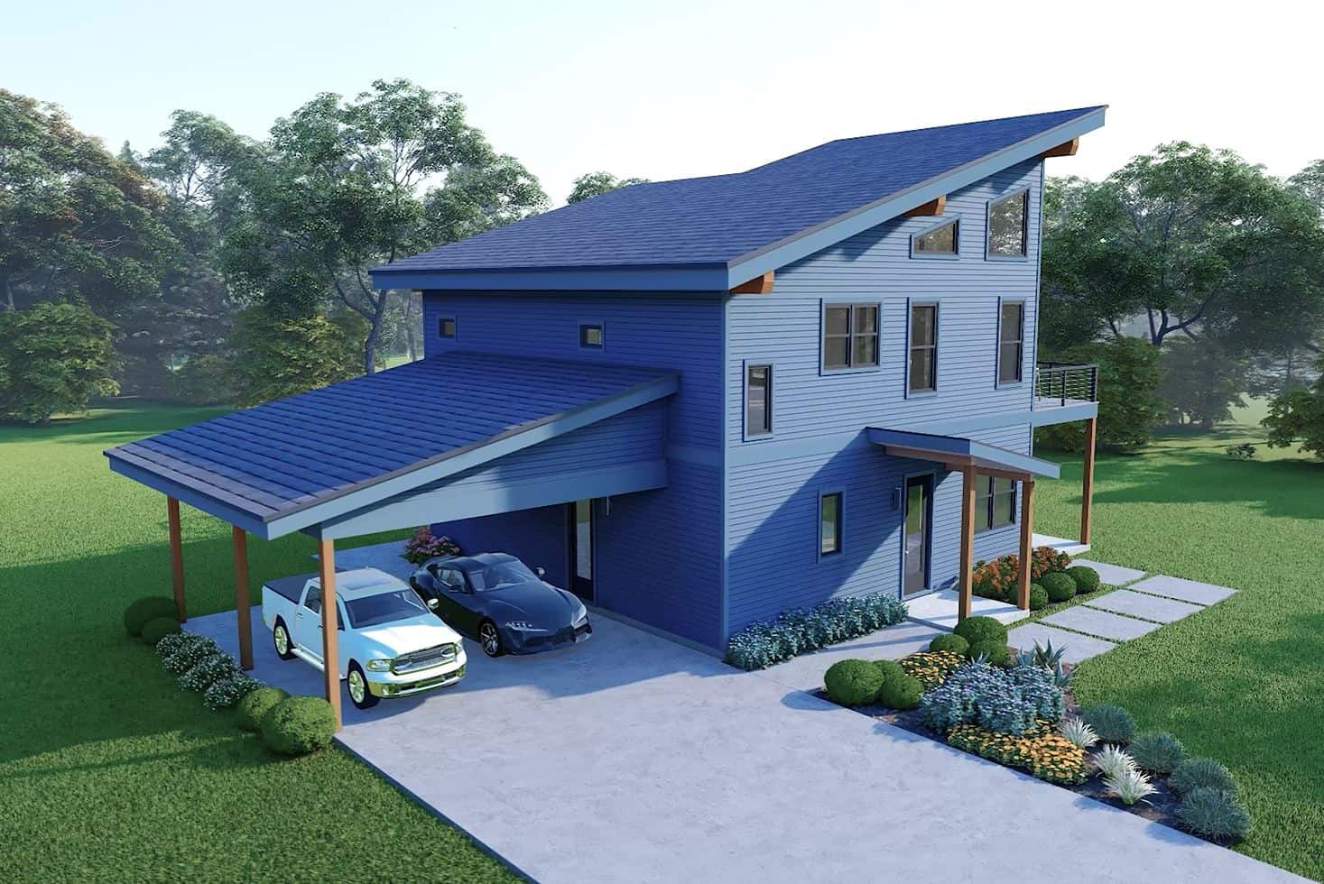 Rear View of this 3-Bedroom,2176 Sq Ft Plan -196-1887