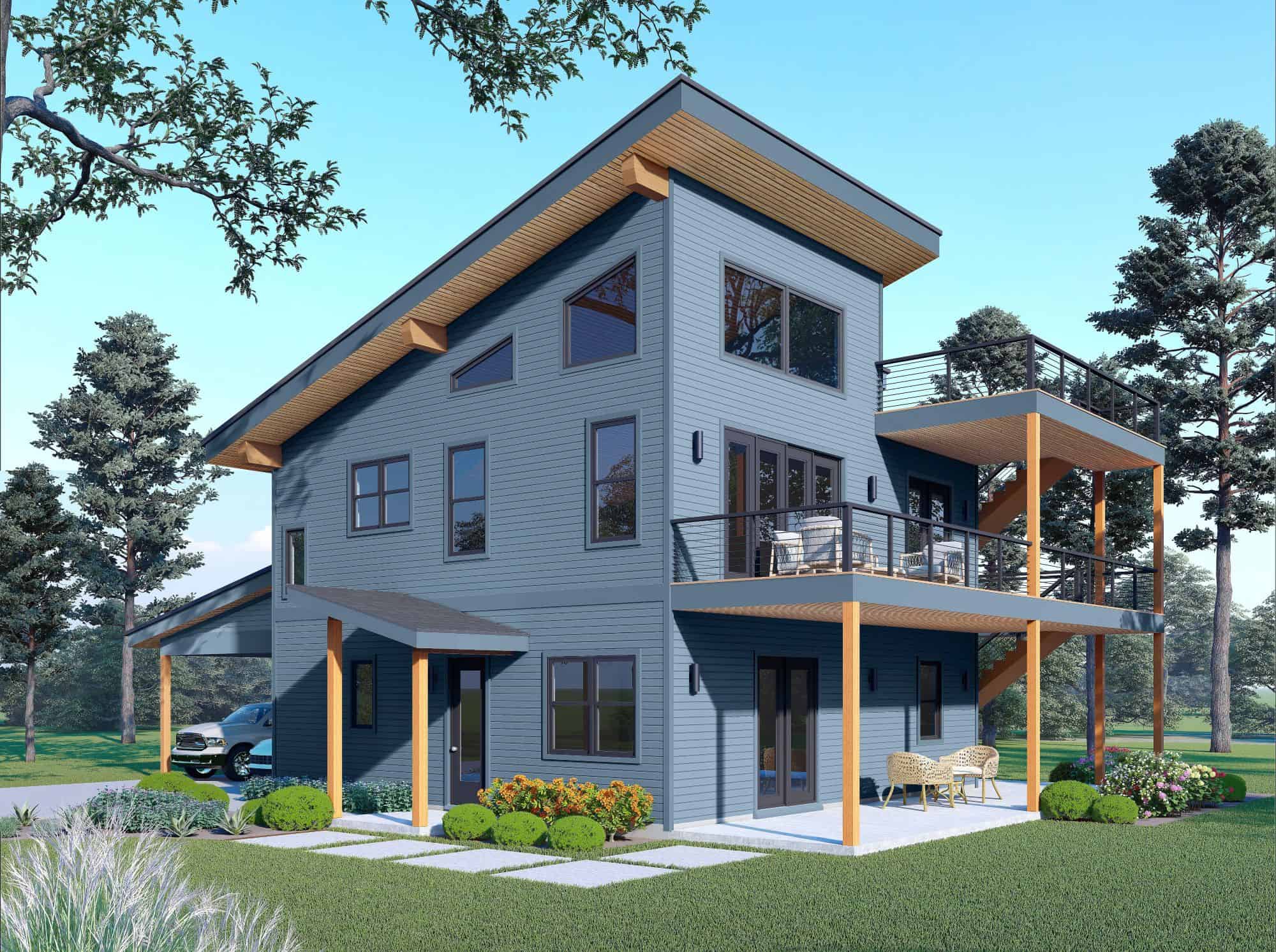 Left Side View of this 3-Bedroom,2176 Sq Ft Plan -196-1887