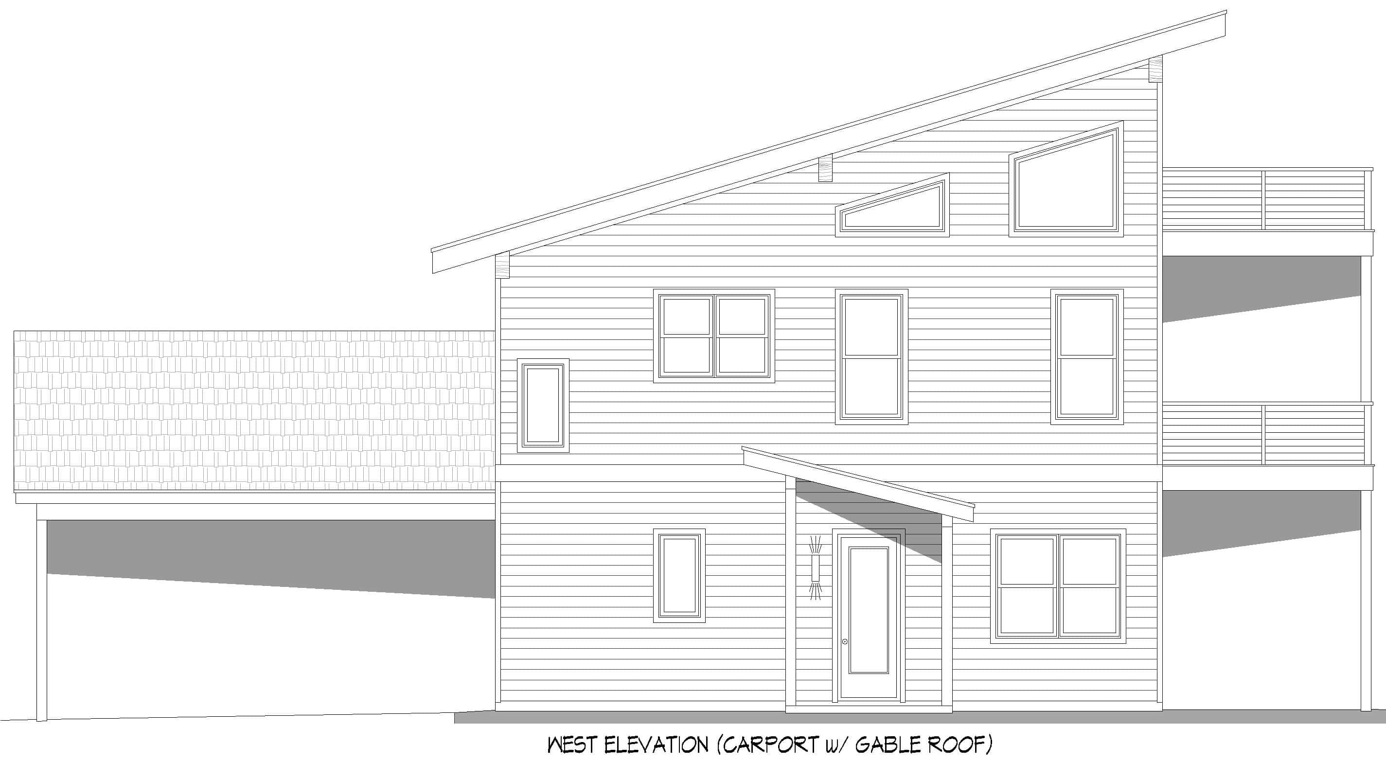 Home Plan Left Elevation of this 3-Bedroom,2176 Sq Ft Plan -196-1887