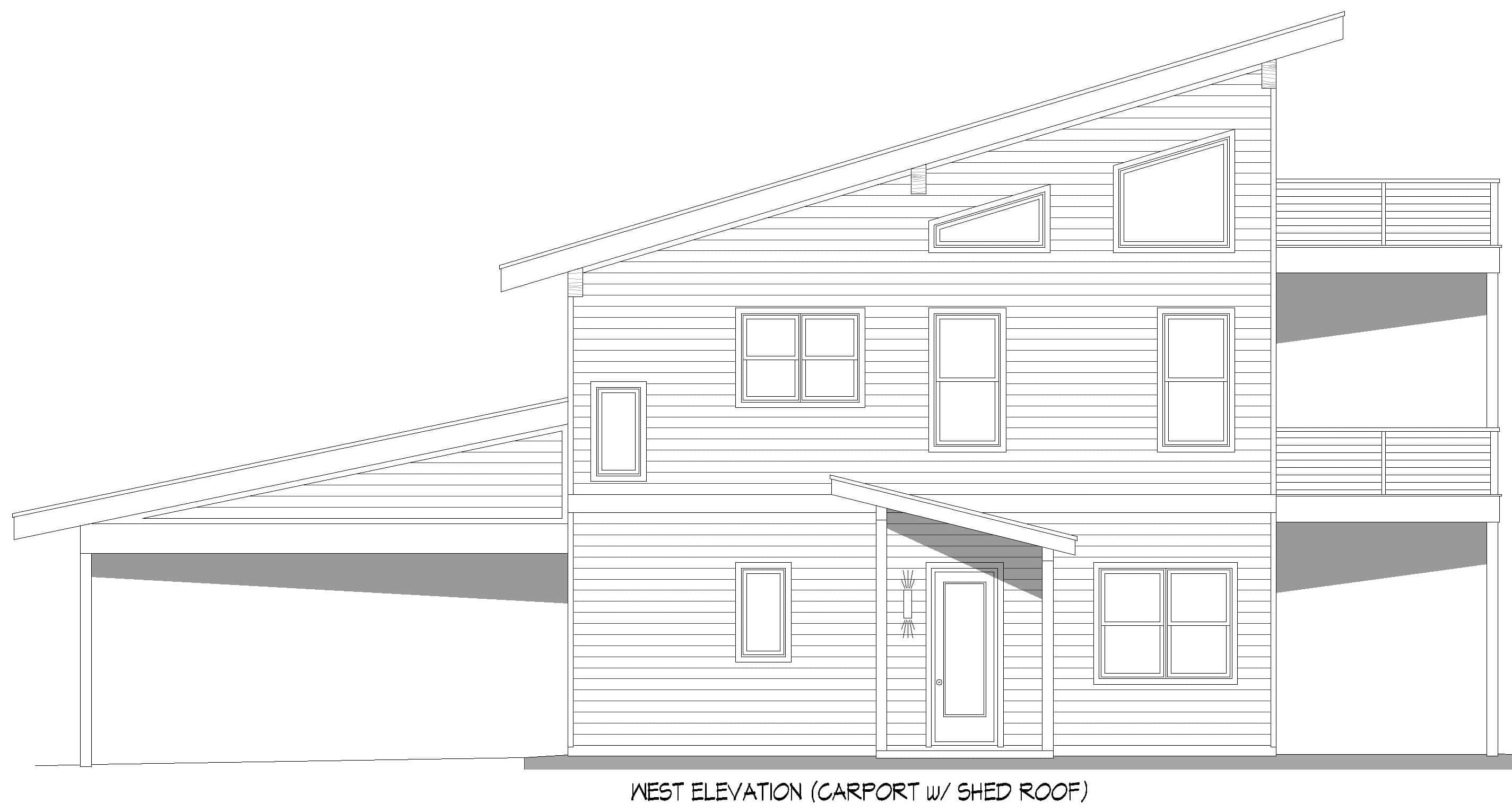 Home Plan Left Elevation of this 3-Bedroom,2176 Sq Ft Plan -196-1887