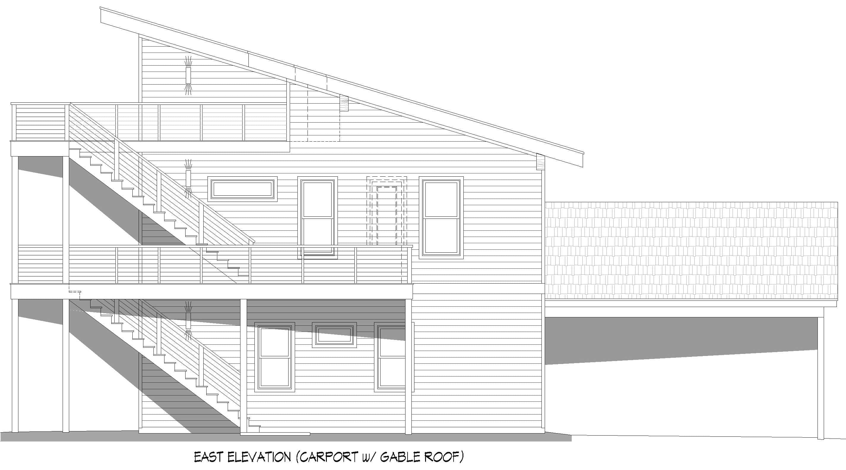 Home Plan Right Elevation of this 3-Bedroom,2176 Sq Ft Plan -196-1887