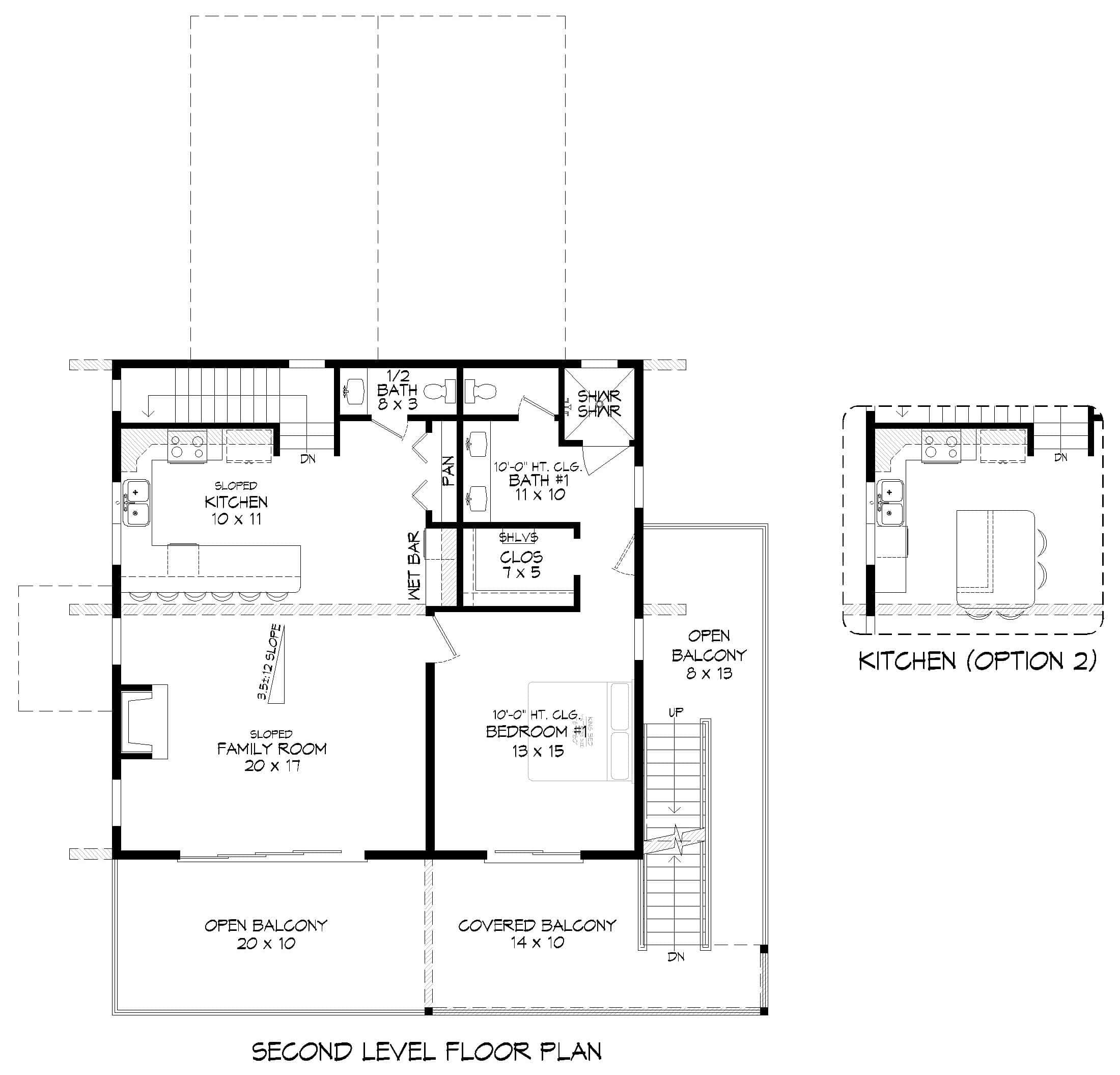 Upper Level of Traditional Plan #196-1887