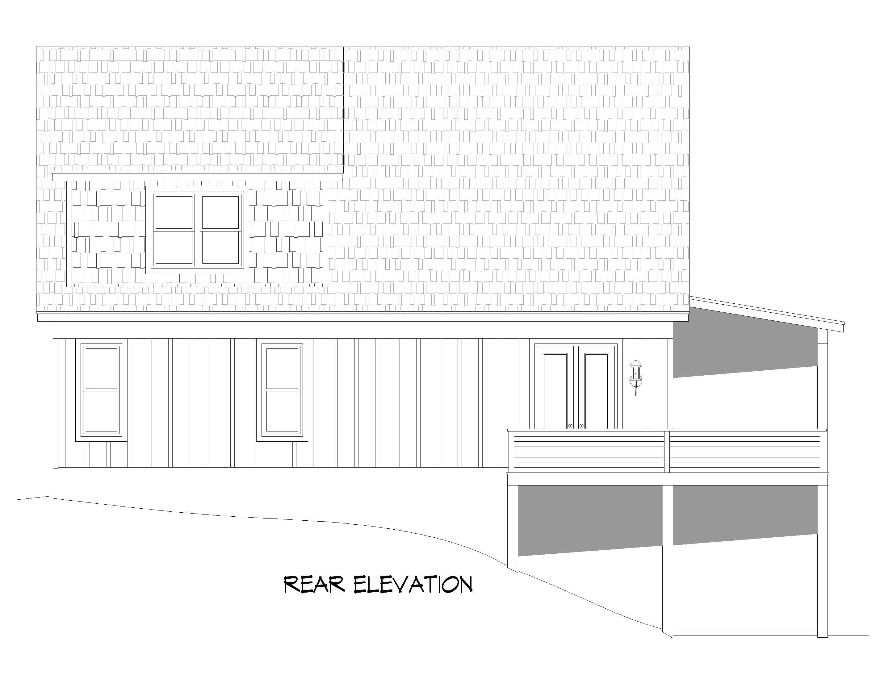 Home Plan Rear Elevation of this 4-Bedroom,2912 Sq Ft Plan -196-1888