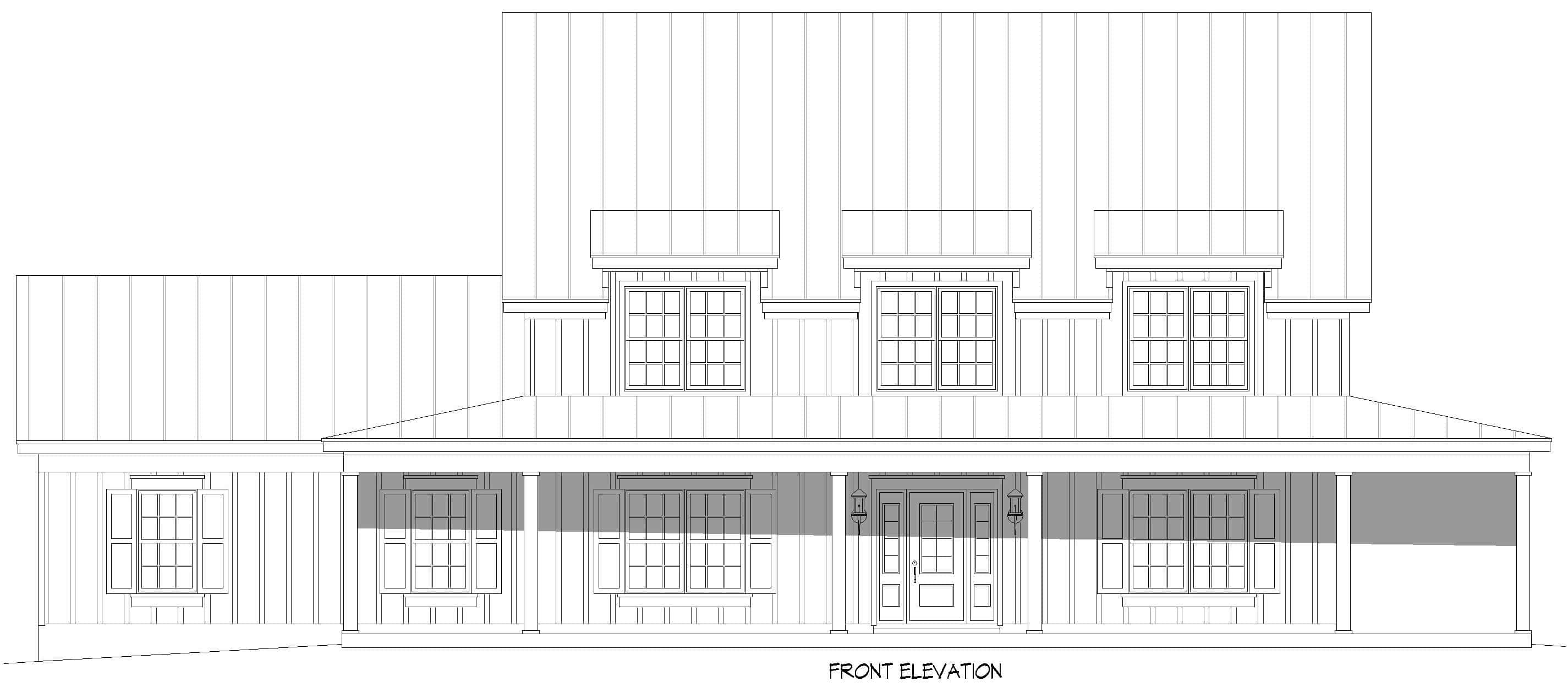 Home Plan Front Elevation of this 3-Bedroom,2400 Sq Ft Plan -196-1889