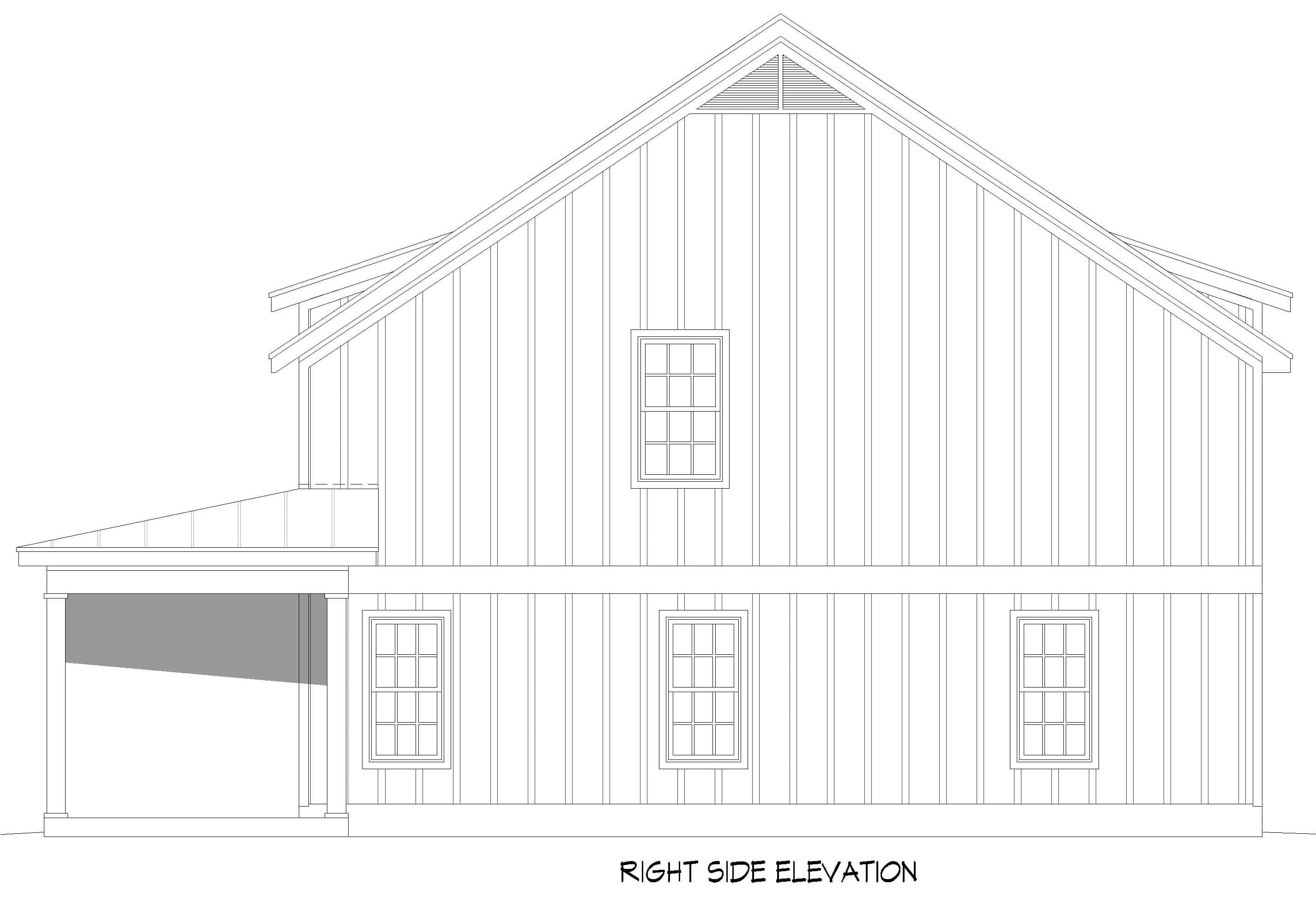 Home Plan Right Elevation of this 3-Bedroom,2400 Sq Ft Plan -196-1889
